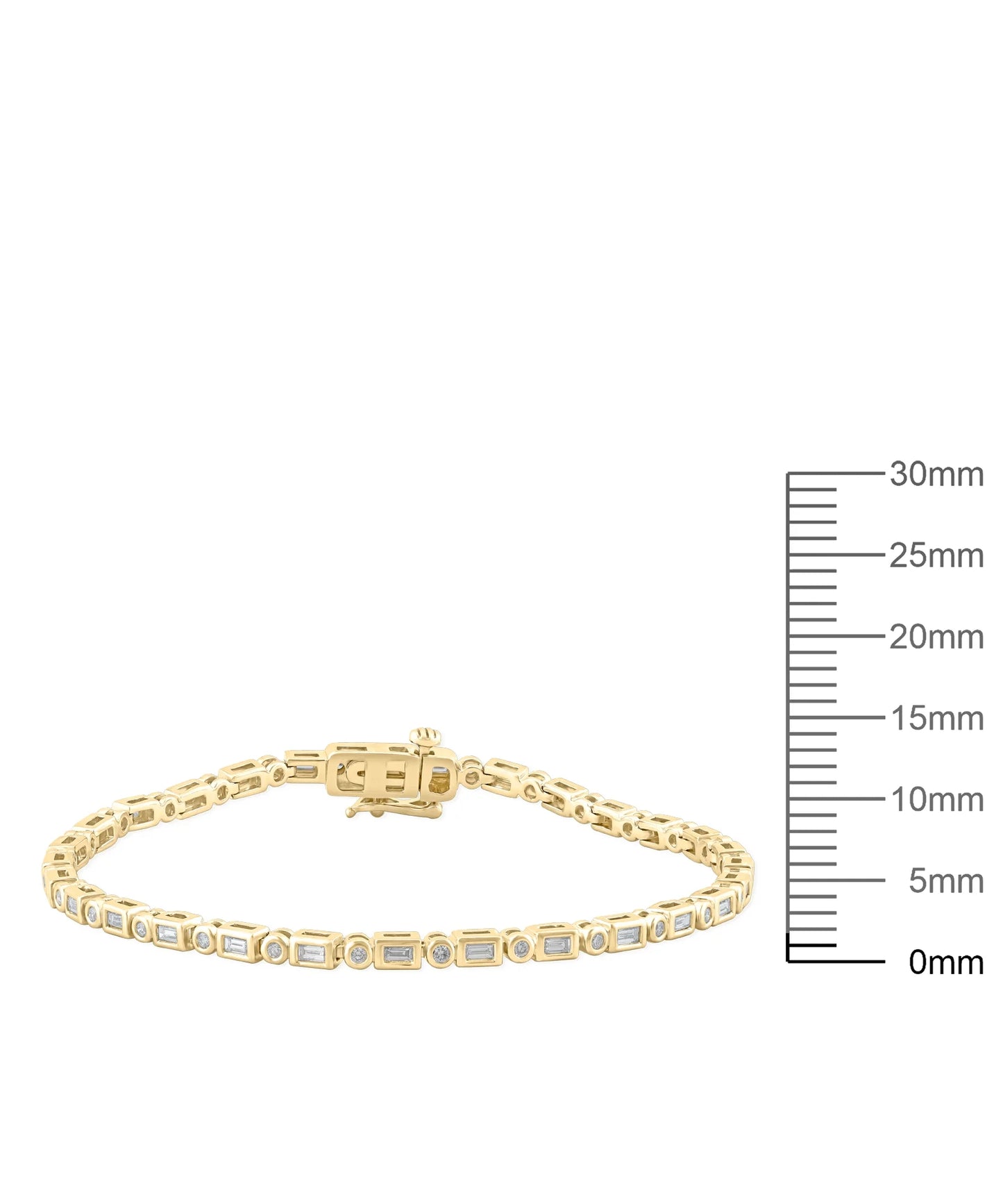 1 Carat Lab Grown Diamond Women Tennis Bracelet in 14KT Gold Plated Silver