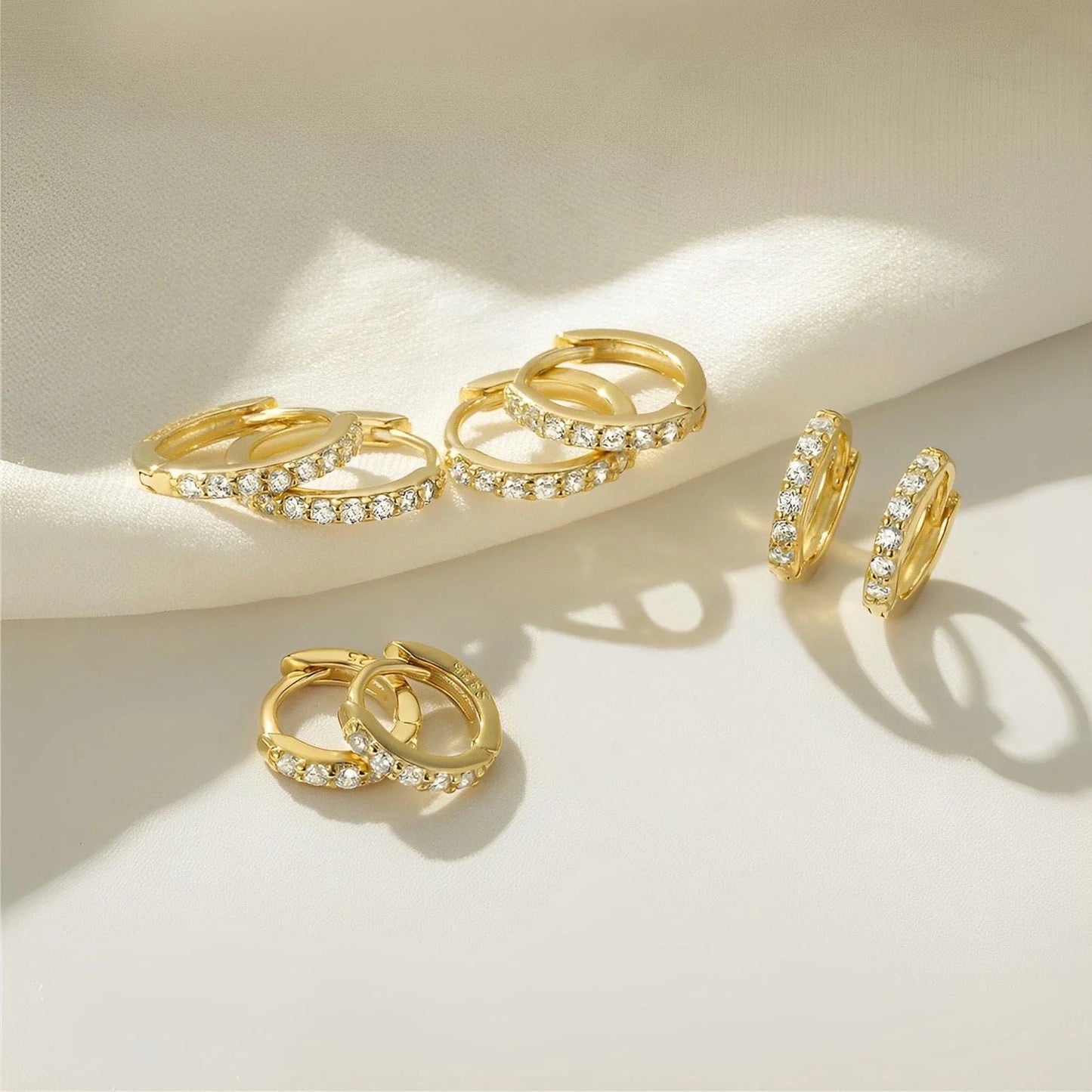 4 Pairs 18K Gold Plated Hoop Earrings for Women Small Huggie Cartilage Post Hypoallergenic Earrings Set for Multiple Piercing Birthday Christmas Jewelry Gifts Teen Mom Adults Stocking Stuffers