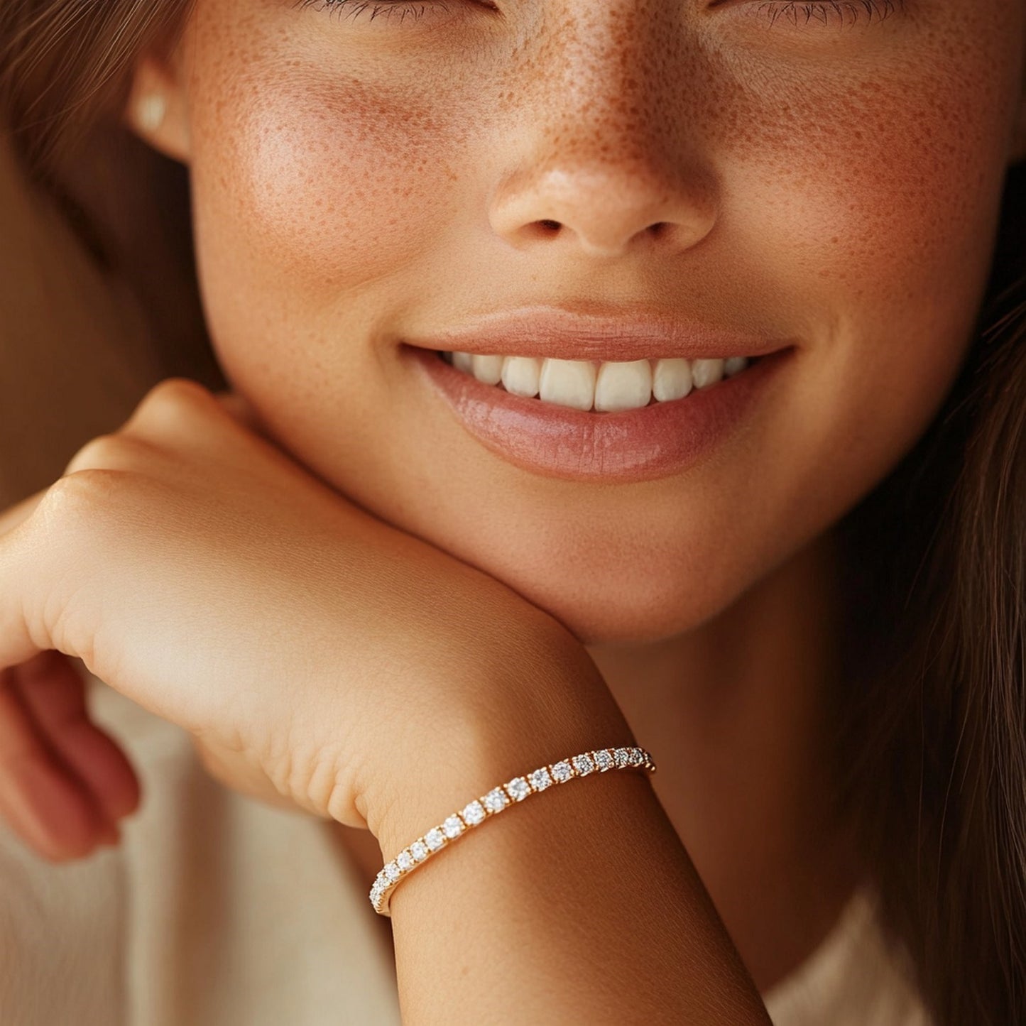 Lab Grown Round Diamond Tennis Bracelet in 14k Yellow Gold(5 cctw F/G VS2/SI1)