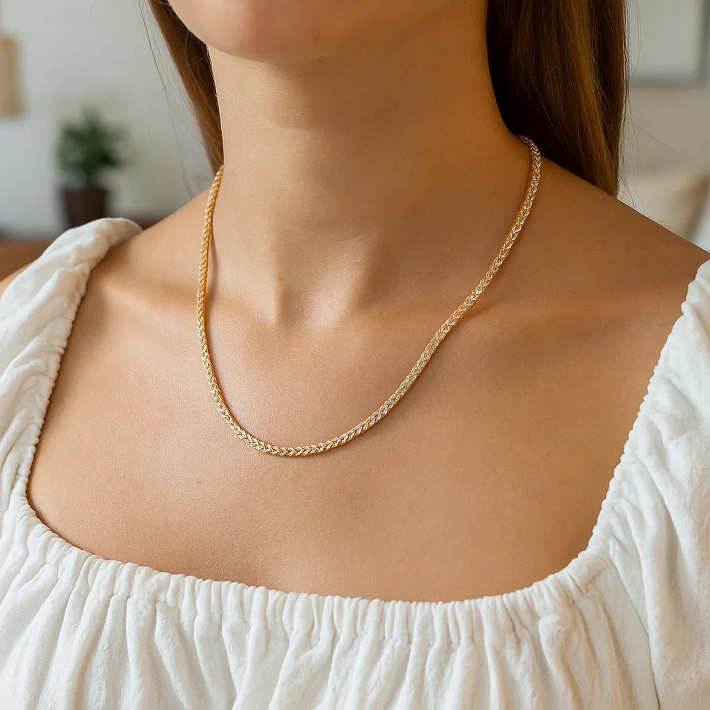 14k Yellow Gold Round Pave Franco Chain (3.15 mm)