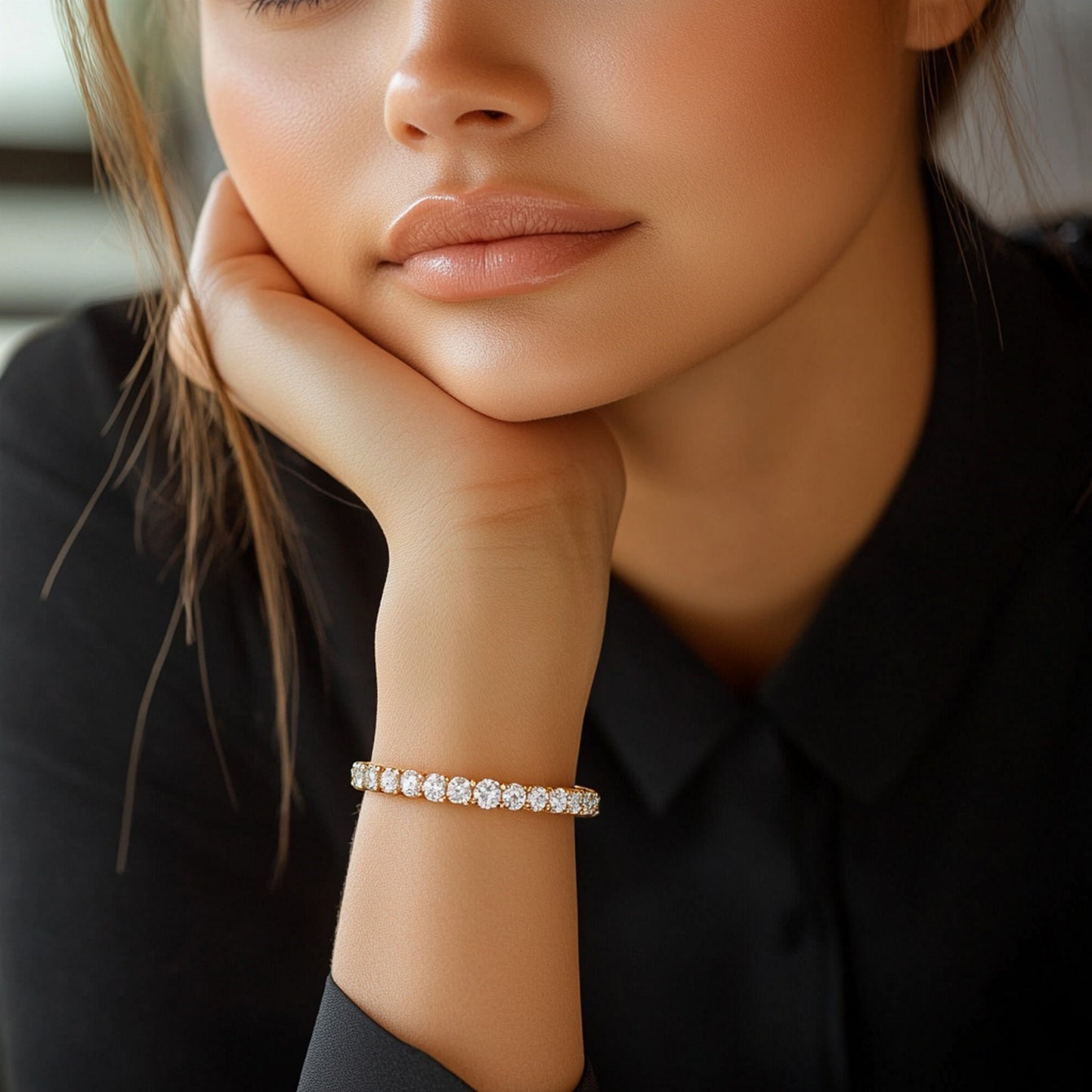 Lab Grown Round Diamond Tennis Bracelet in 14k Yellow Gold (8 cctw F/G VS2/SI1)