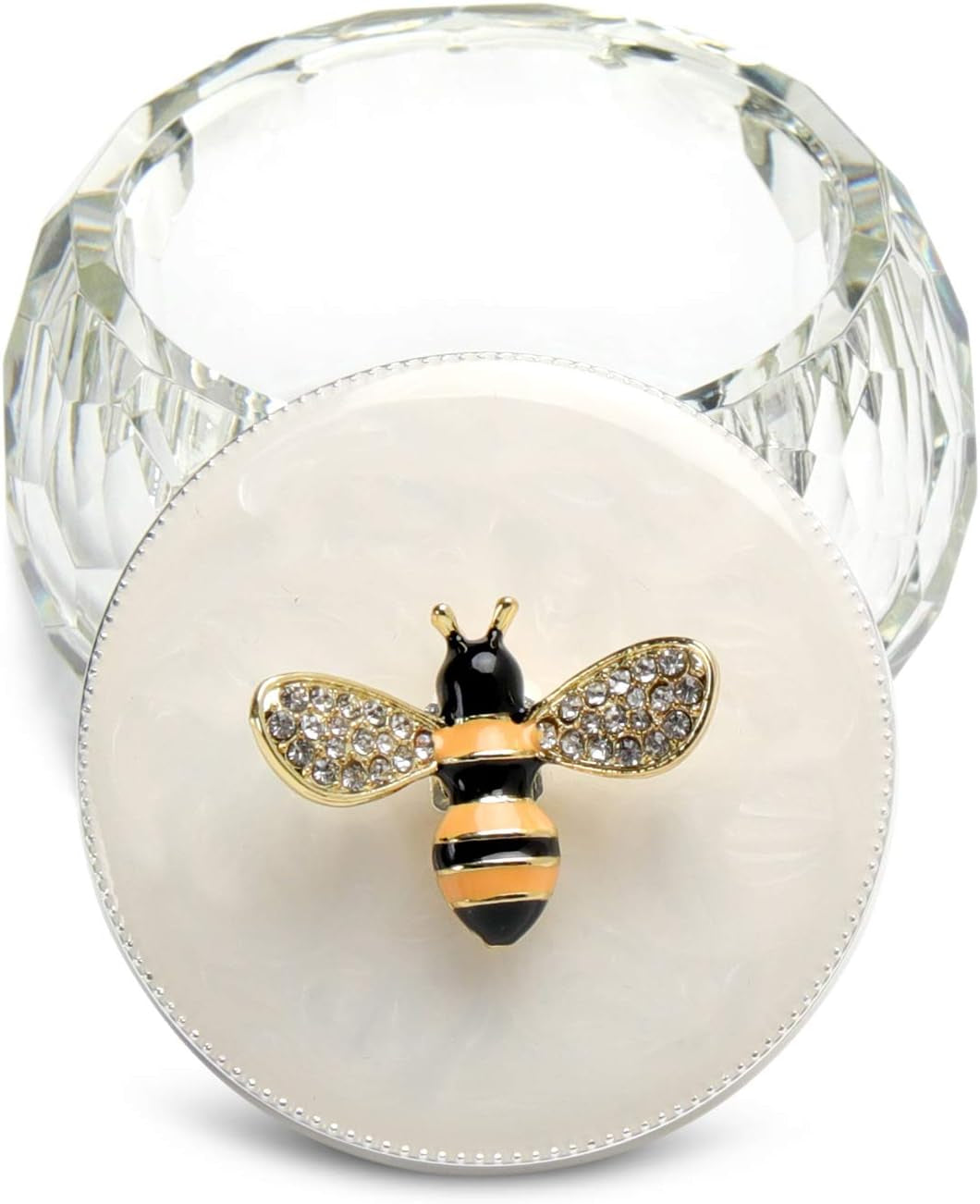 Bee Jewelry Storage Box for Rings Earrings Necklace Treasure Chest Organizer Jewelry Keepsake Gift Box Case for Girl Women Mother'S Day Gifts (Bee W/Crystal Box, Silver Plate)