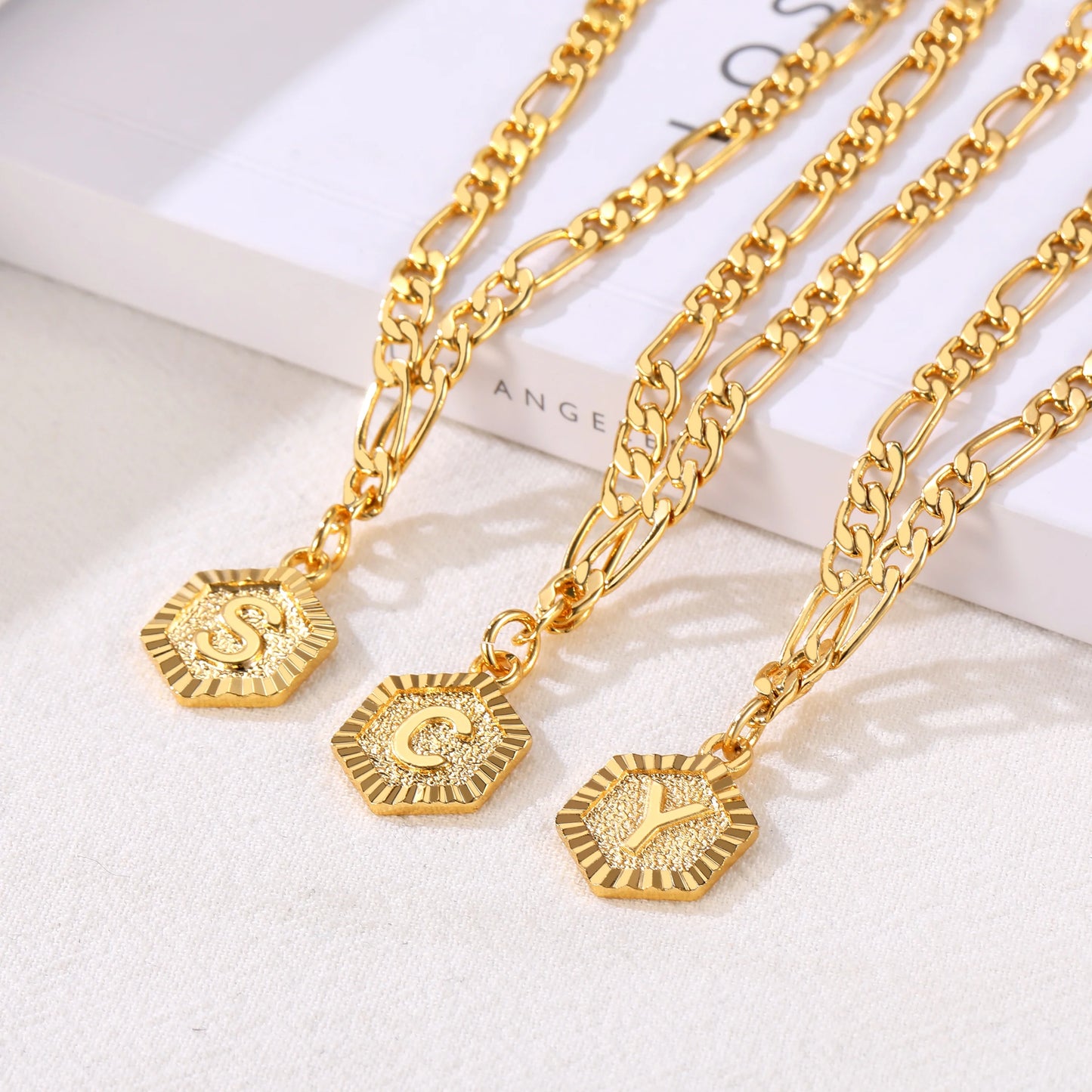 14K Gold Plated Initial Ankle Bracelets for Women with Letter K Figaro Cuban Link Anklet Jewelry Gift