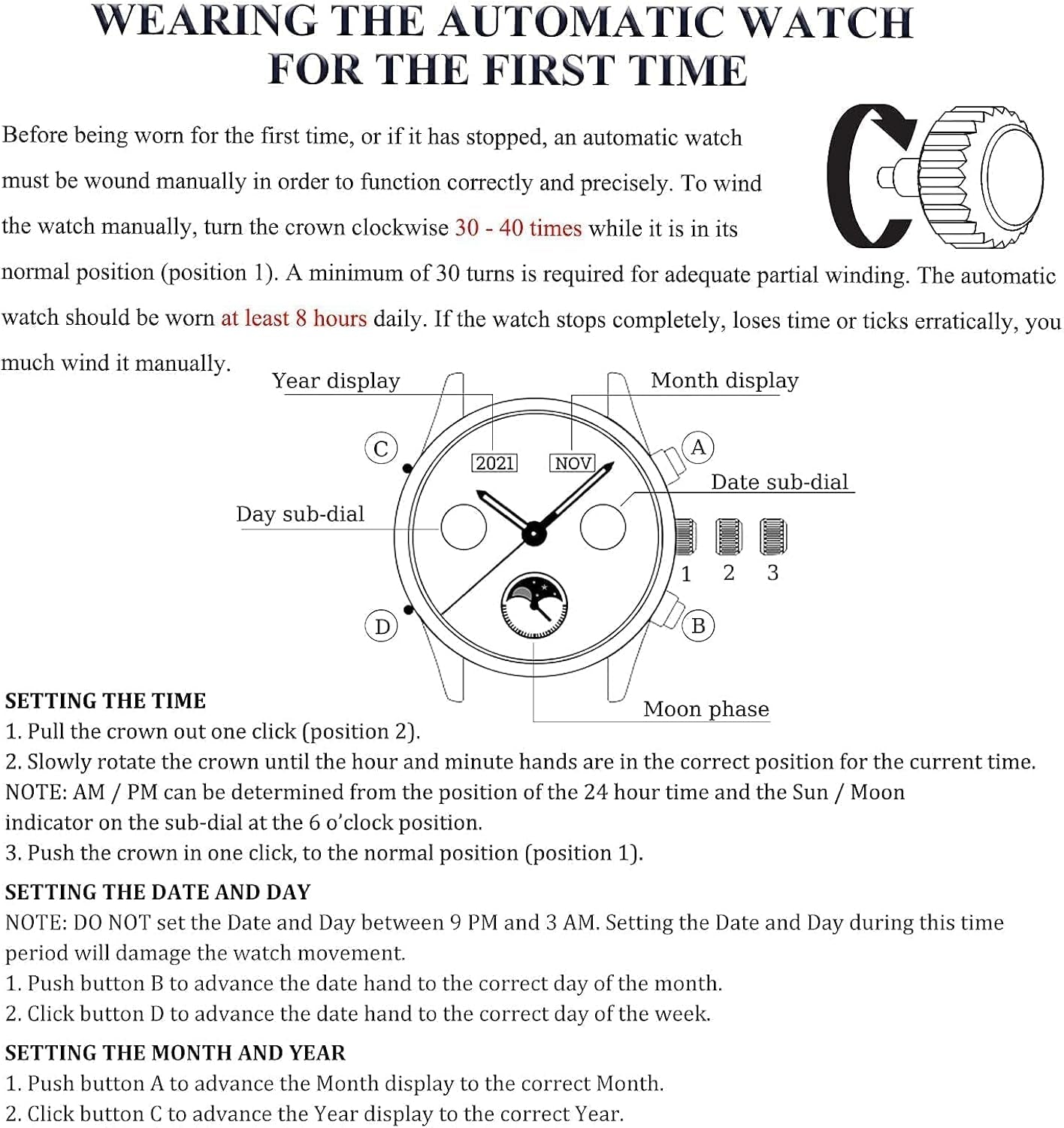 Automatic Mechanical Watches for Men Self Winding Waterproof Stainless Steel Men'S Wrist Watches Luxury Expensive Watch,Adjustable Bracelet (Gift Tool)