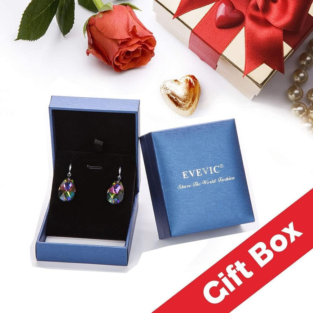 Austrian Crystal Teardrop Dangle Hook Earrings for Women 14K Gold Plated Hypoallergenic Jewelry