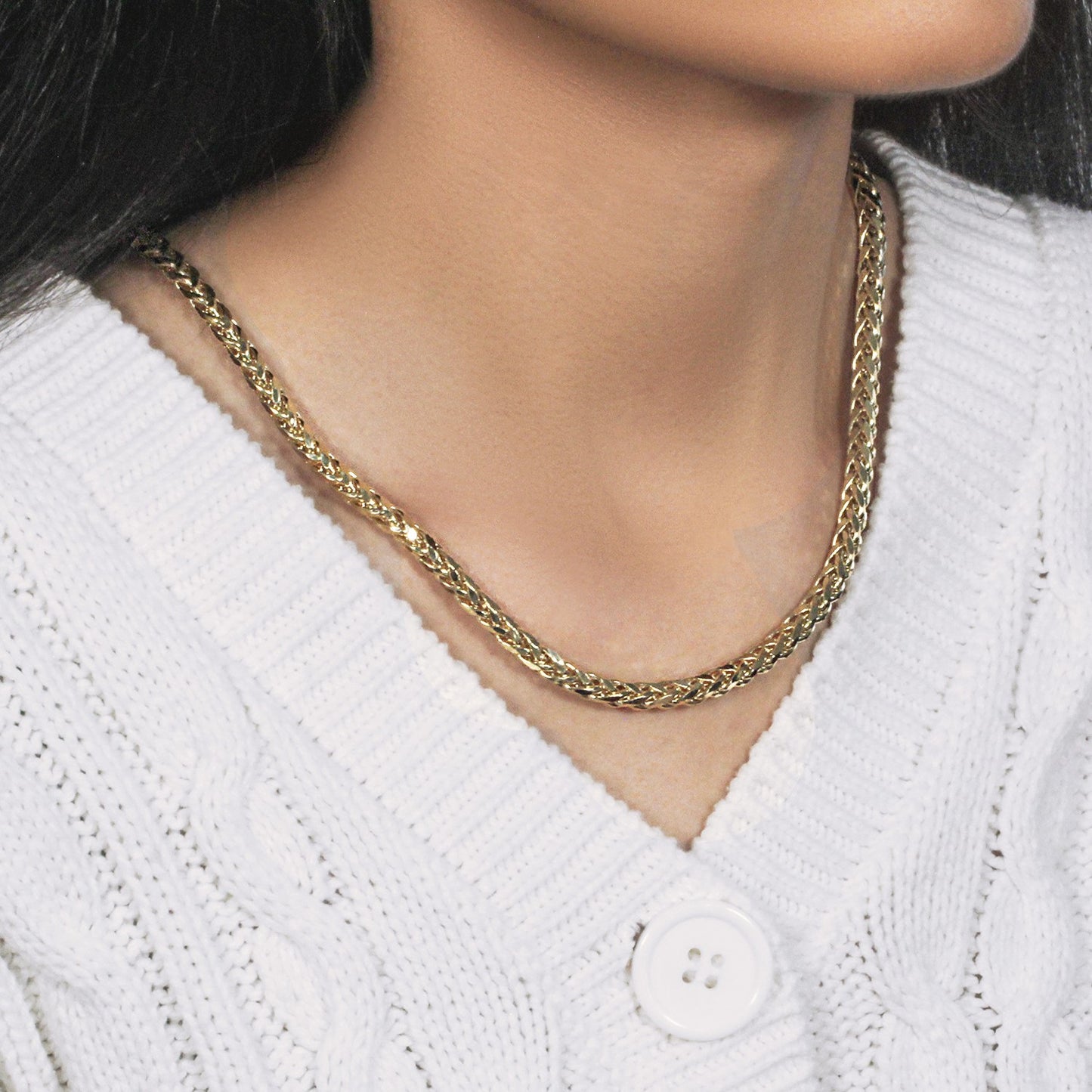 14k Yellow Gold Diamond Cut Round Franco Chain (5.30 mm)