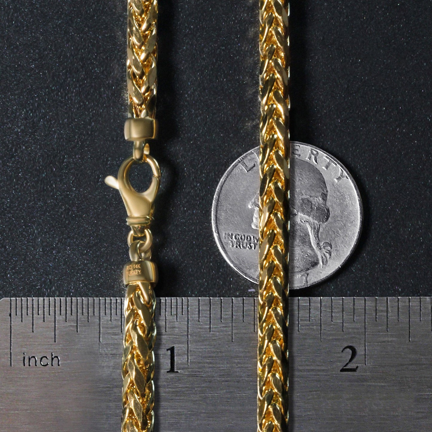 14k Yellow Gold Diamond Cut Round Franco Chain (5.30 mm)