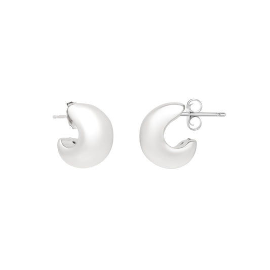 Sterling Silver C Hoop Earrings