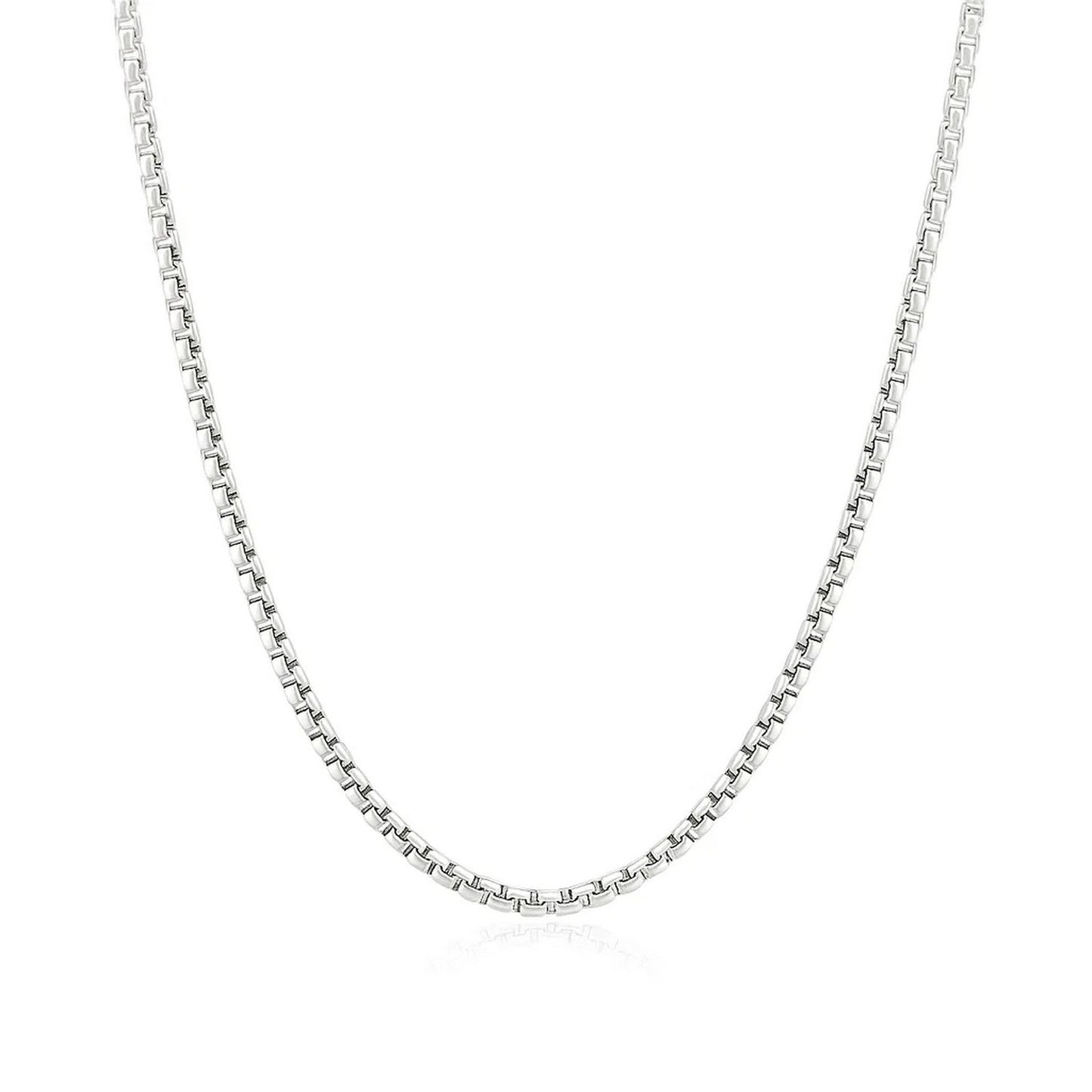14k White Gold Round Box Chain (1.8 mm)