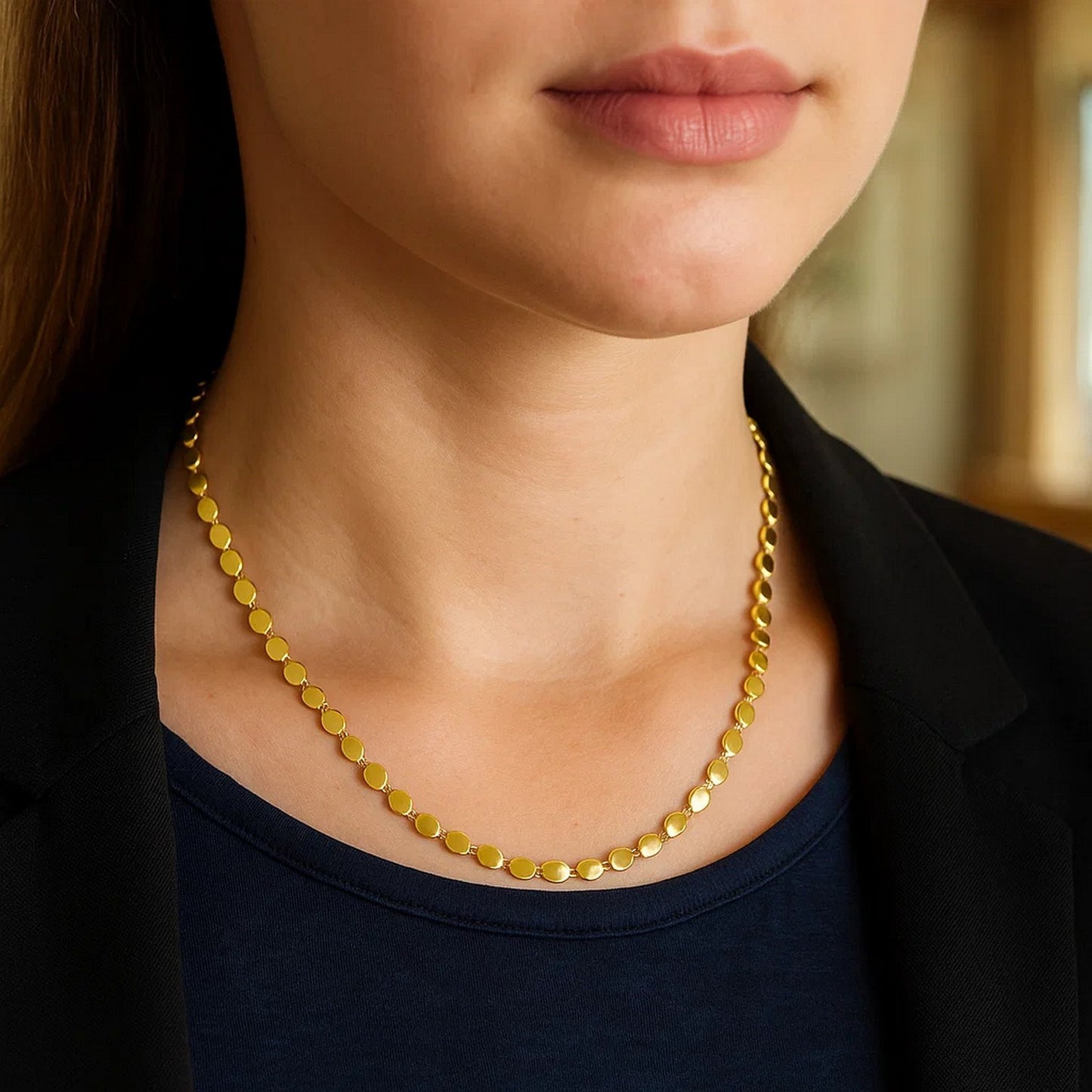 14k Yellow Gold Oval Mirror Chain (2.20 mm)