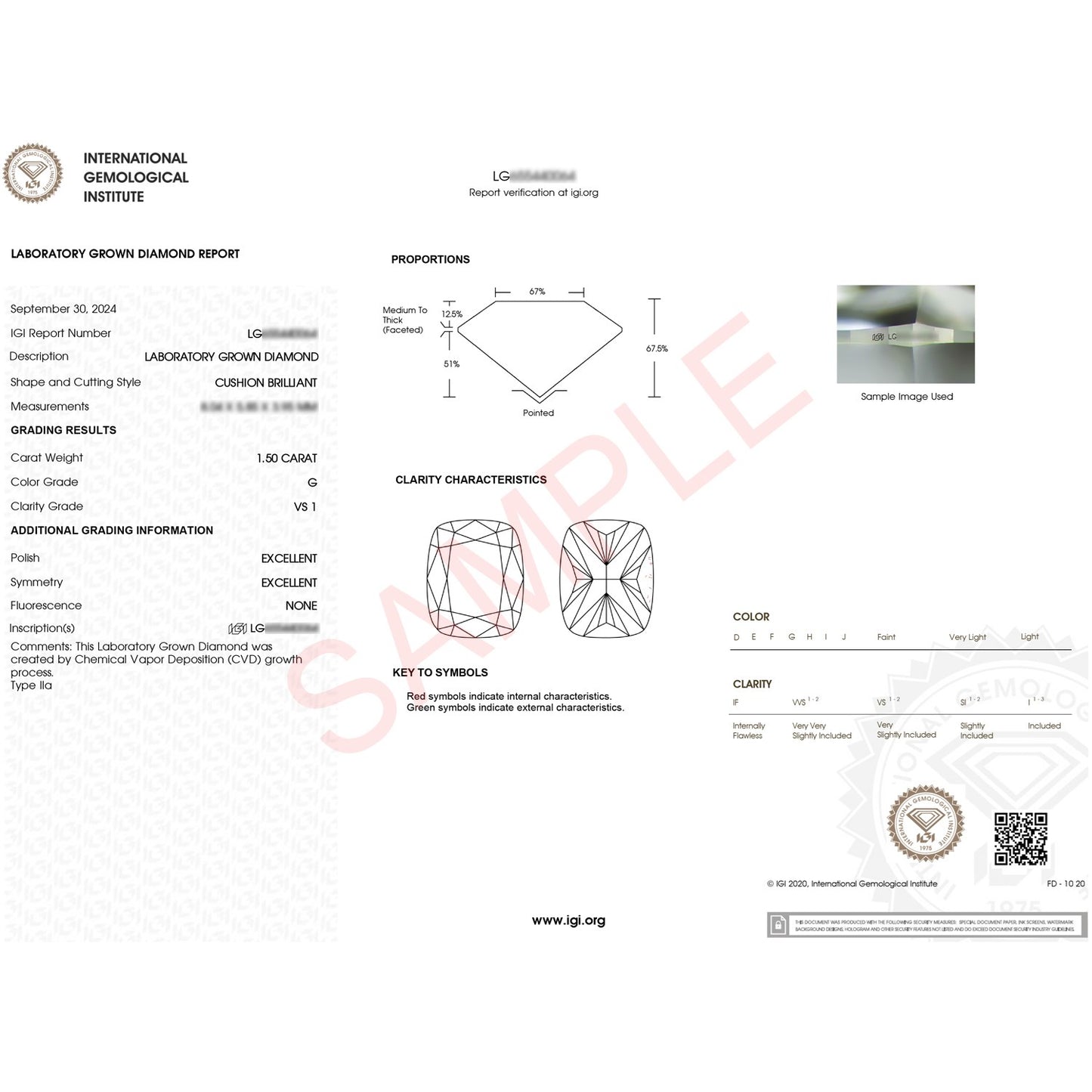 1.50Ct Cushion Lab Grown IGI G/VS1 Diamond Ring in 10K Yellow Gold