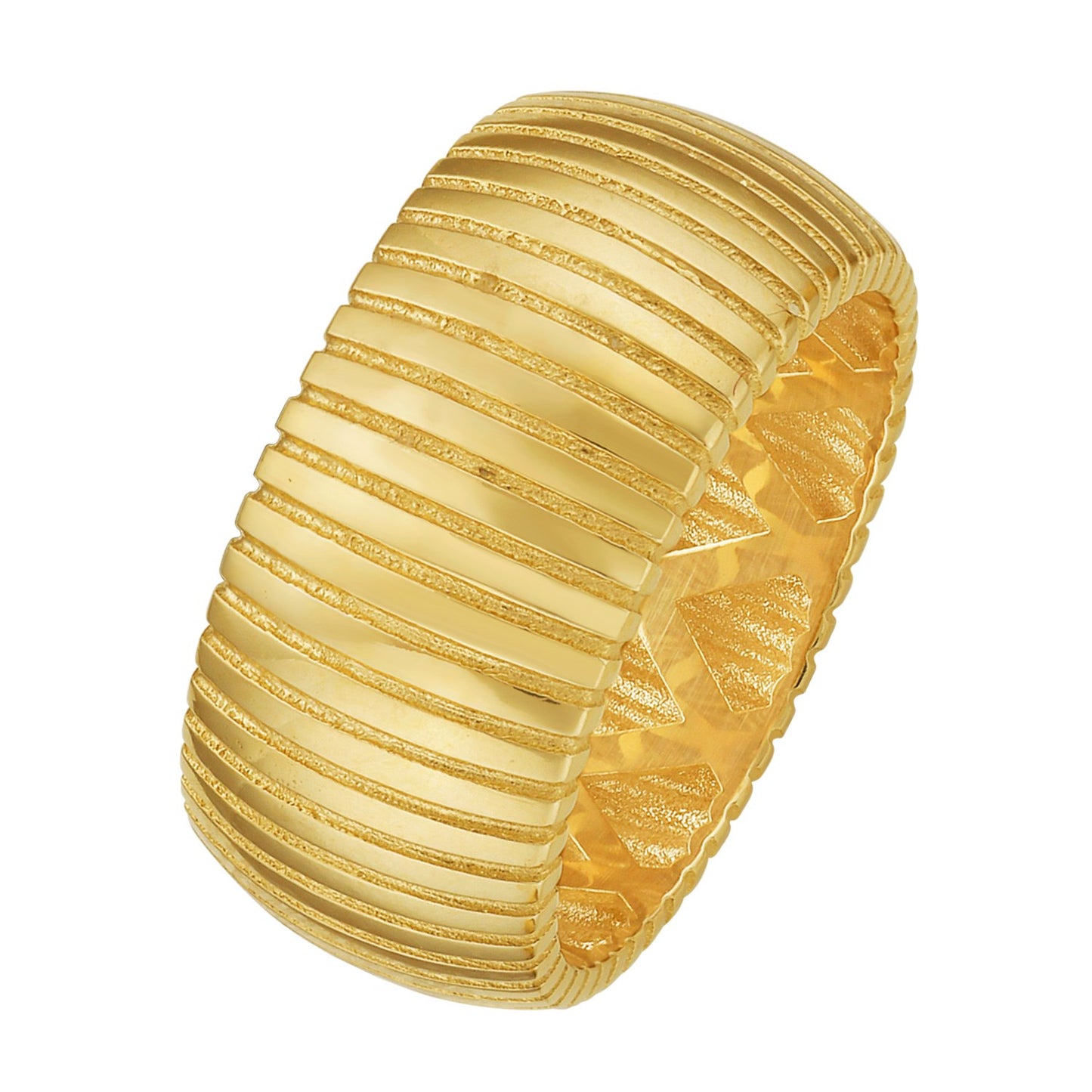 14K Yellow Gold Thick Tubogas Ring (9.90 mm)