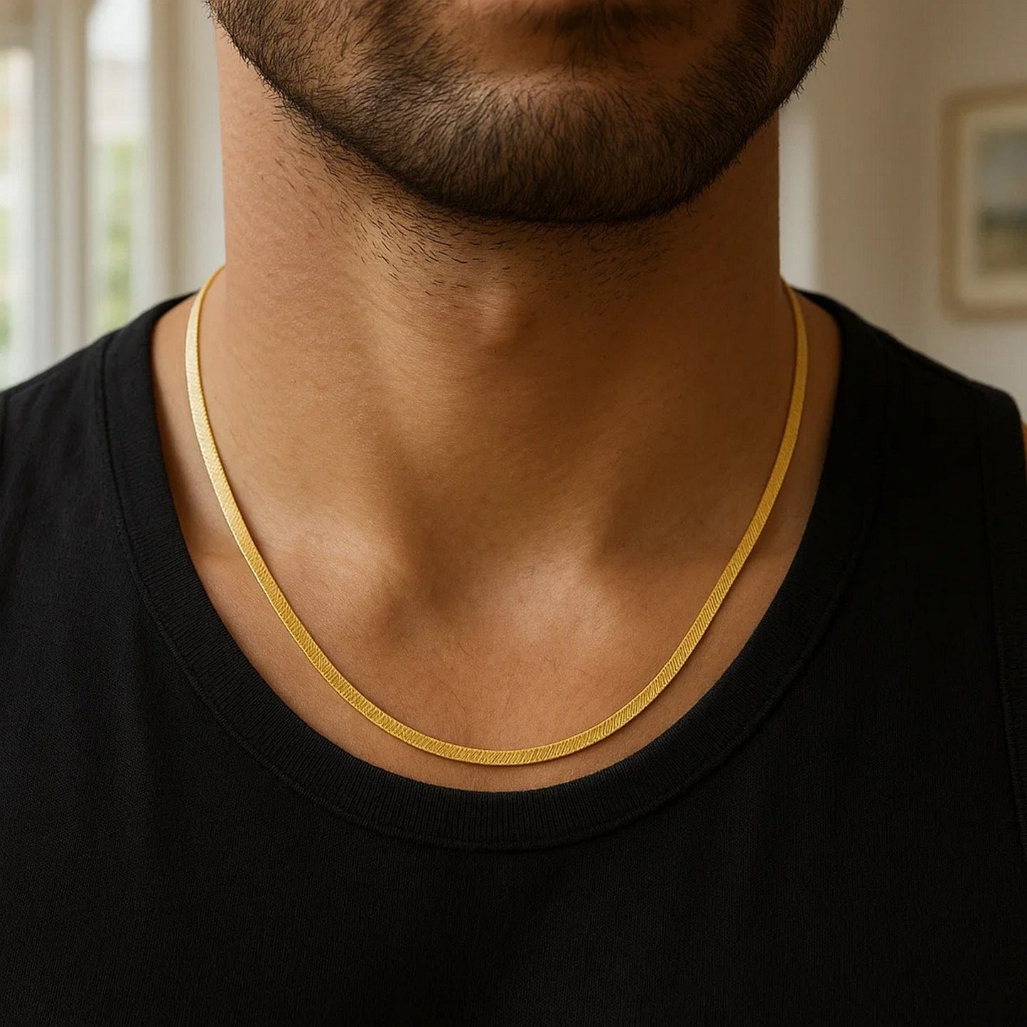 14k Yellow Gold Super Flex Herringbone Chain (3.80 mm)
