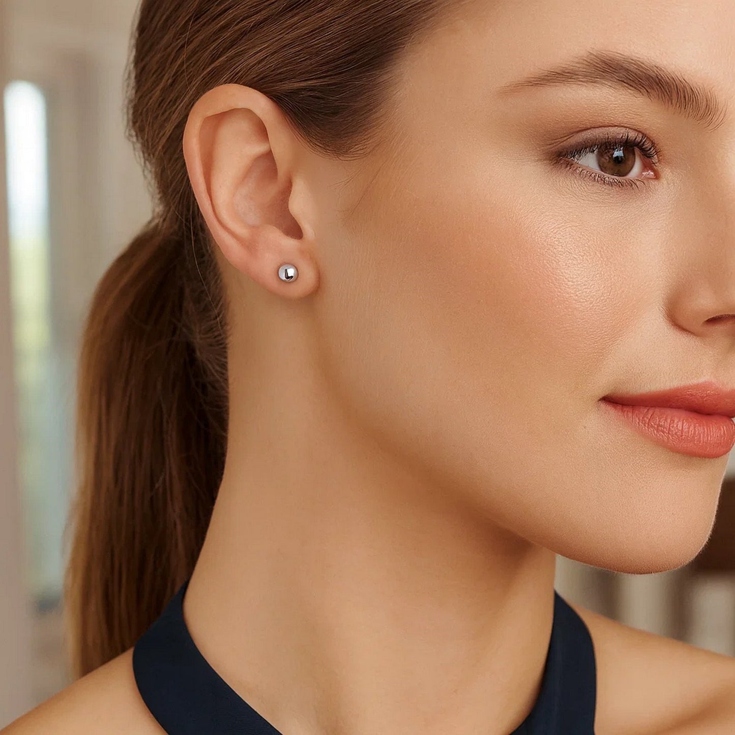 Sterling Silver Ball Stud Earrings (5.00 mm)