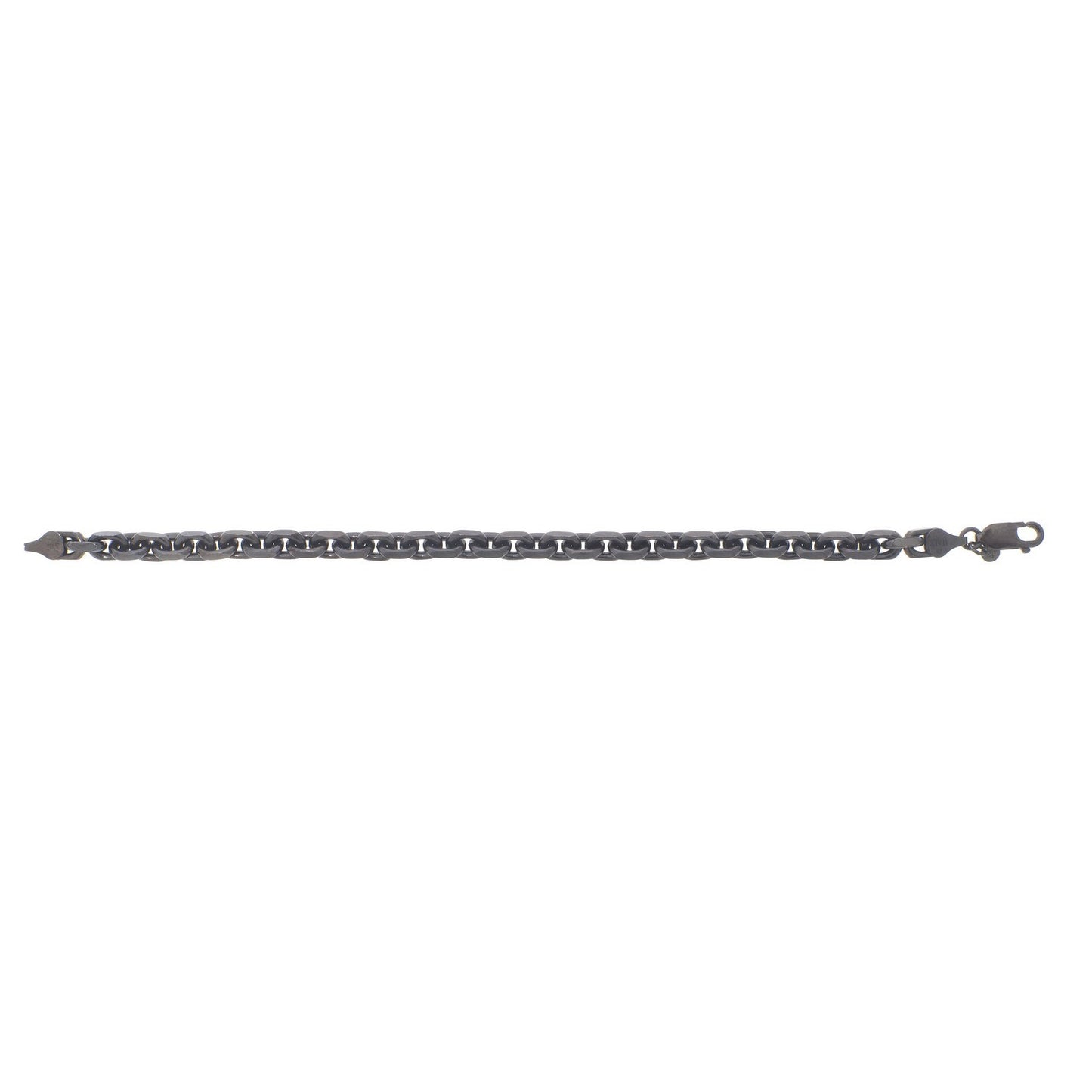 Sterling Silver Black Ruthenium Plated Oval Link Bracelet (5.60 mm)