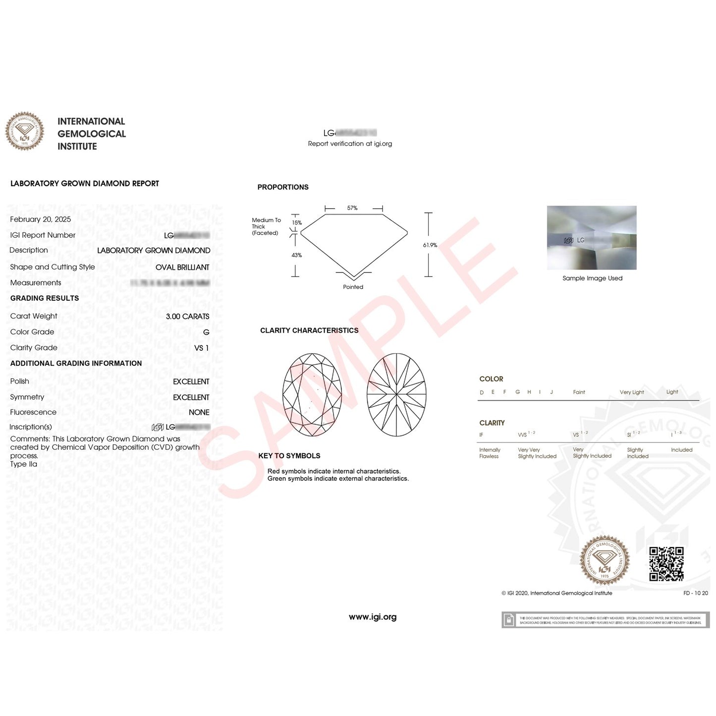 3 Carat Oval Lab Grown IGI G/VS1 Diamond Solitaire Ring in 10K White Gold