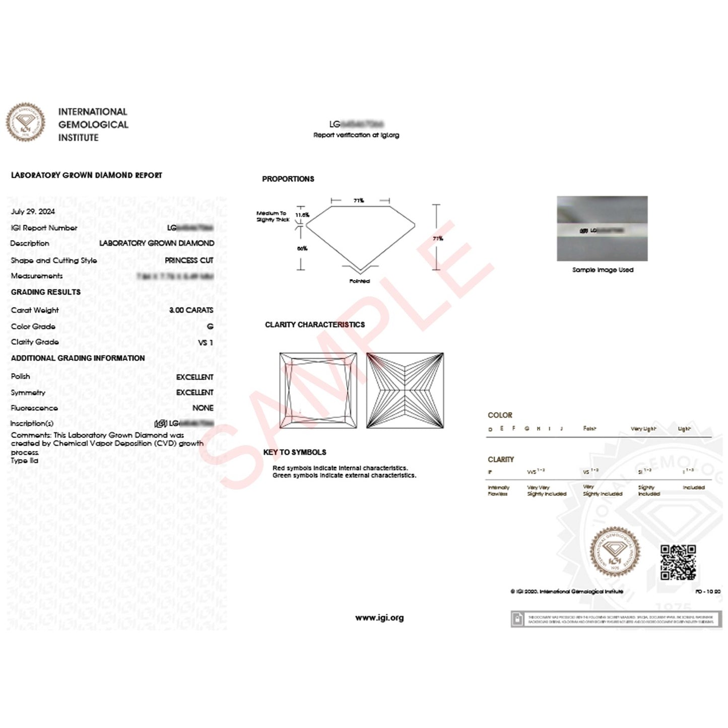 3 Carat Princess Lab Grown IGI G/VS1 Diamond Solitaire Ring in 14K Yellow Gold