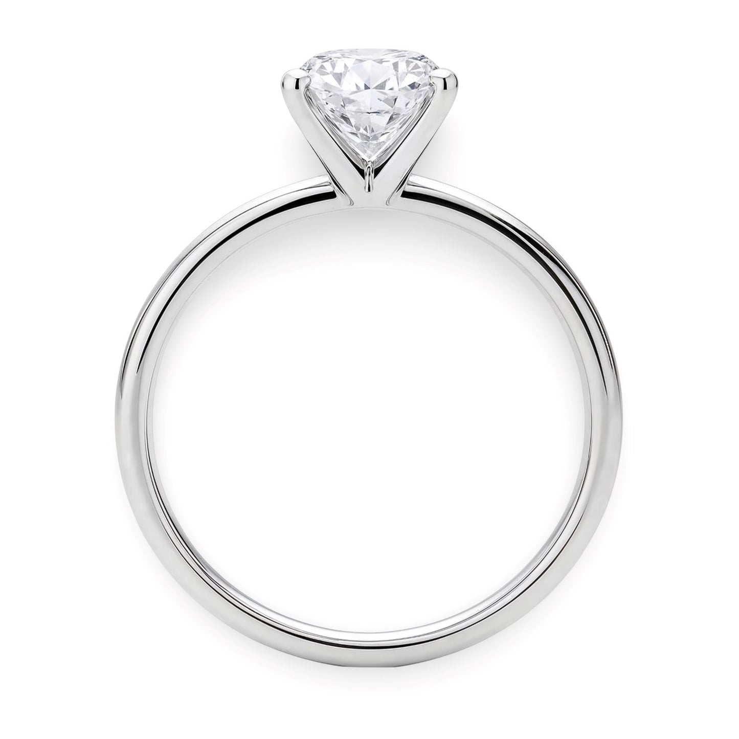 1 1/2 Carat Round Lab Grown IGI G/VS1 Diamond Solitaire Ring in 14K White Gold