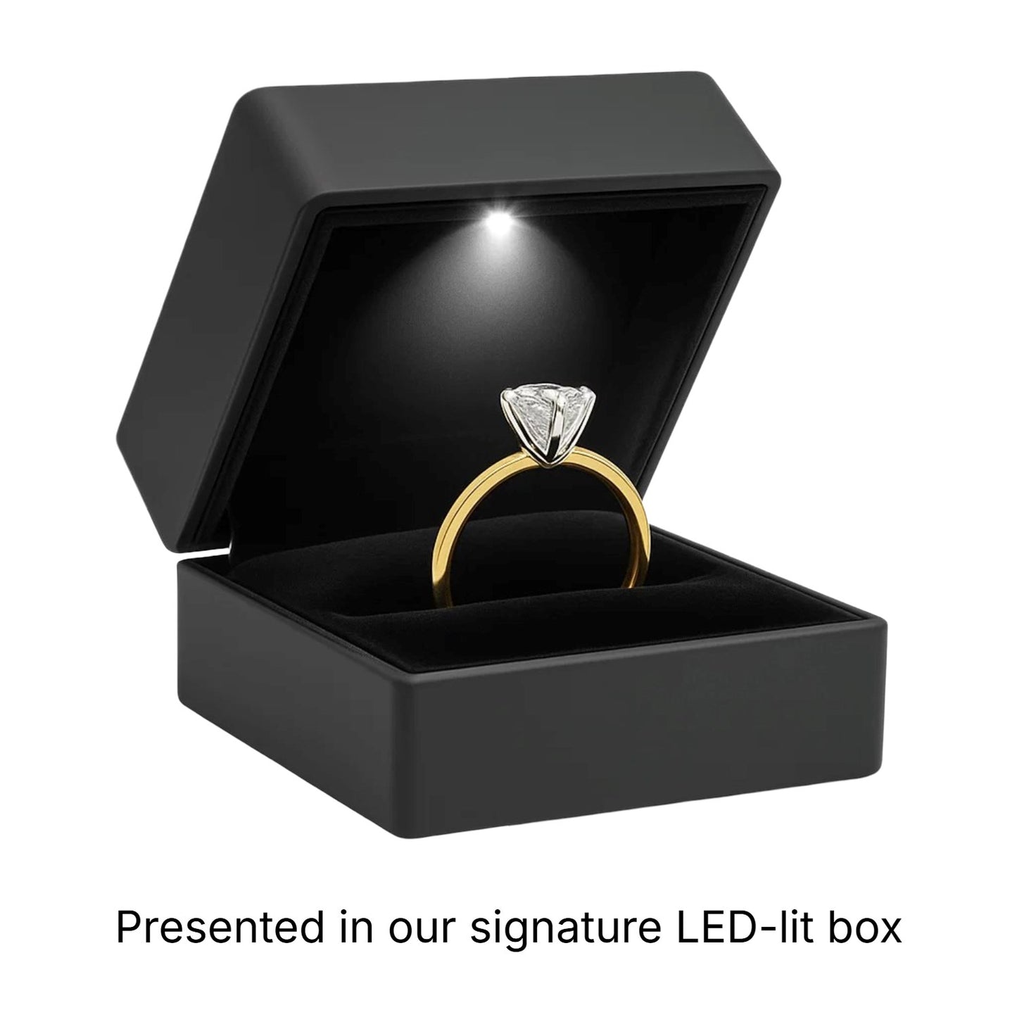 2 Carat Radiant Lab Grown IGI G/VS1 Diamond Solitaire Ring in 10K Yellow Gold