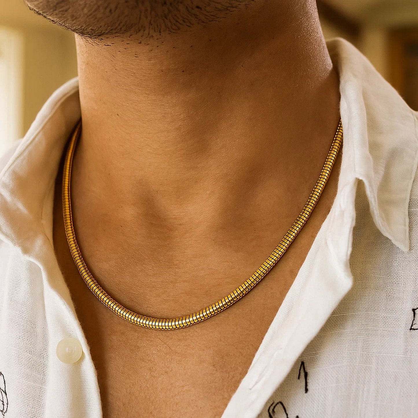 14K Yellow Gold Lite Oval Snake Chain (4.50 mm)