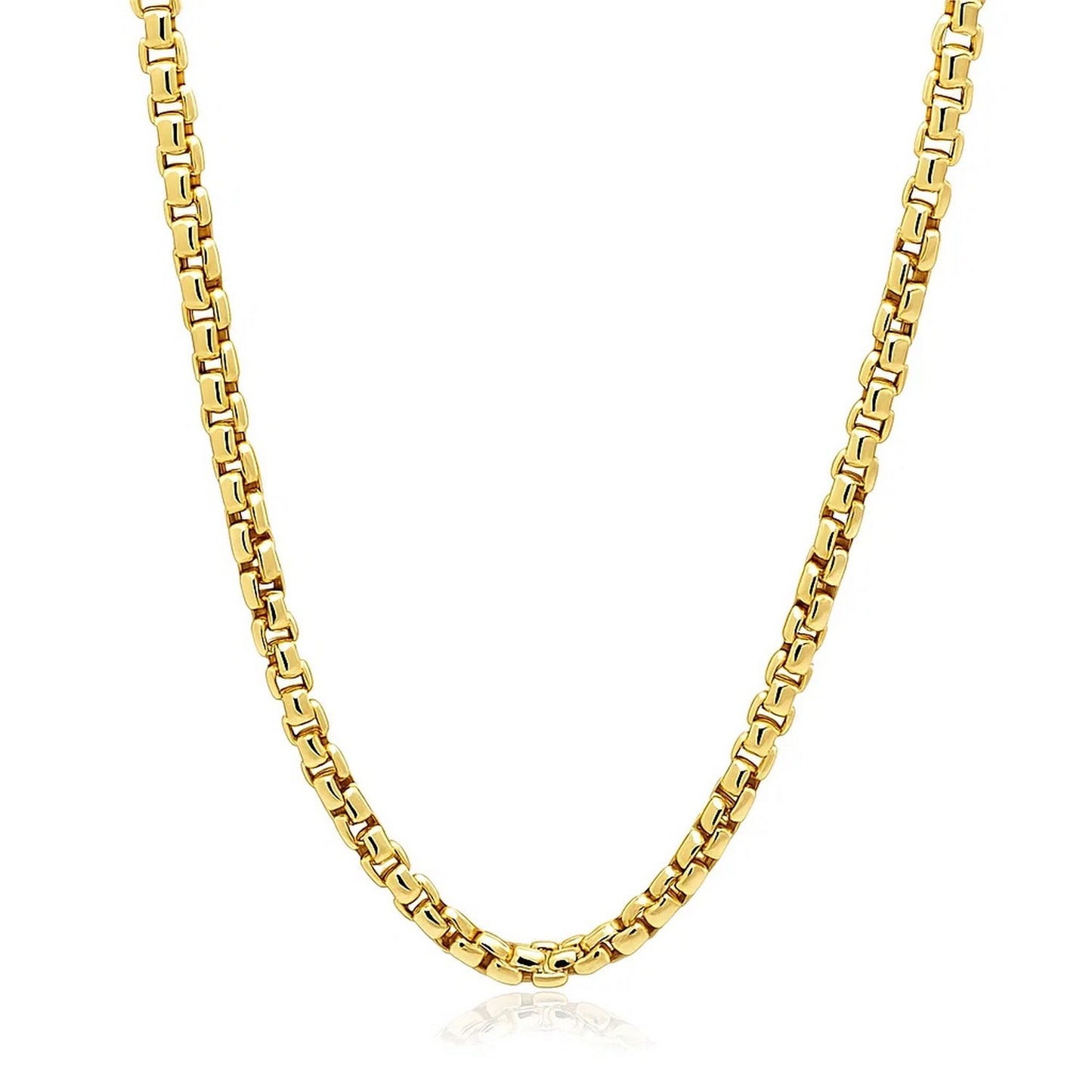 14k Yellow Gold Round Box Chain (3.4 mm)