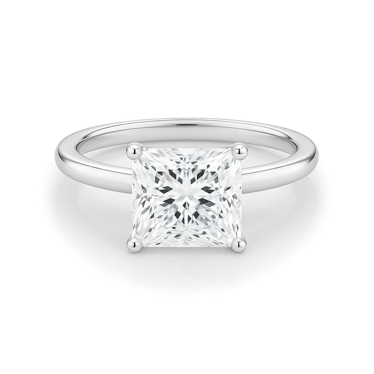 2 Carat Princess Lab Grown IGI G/VS1 Diamond Solitaire Ring in 14K White Gold
