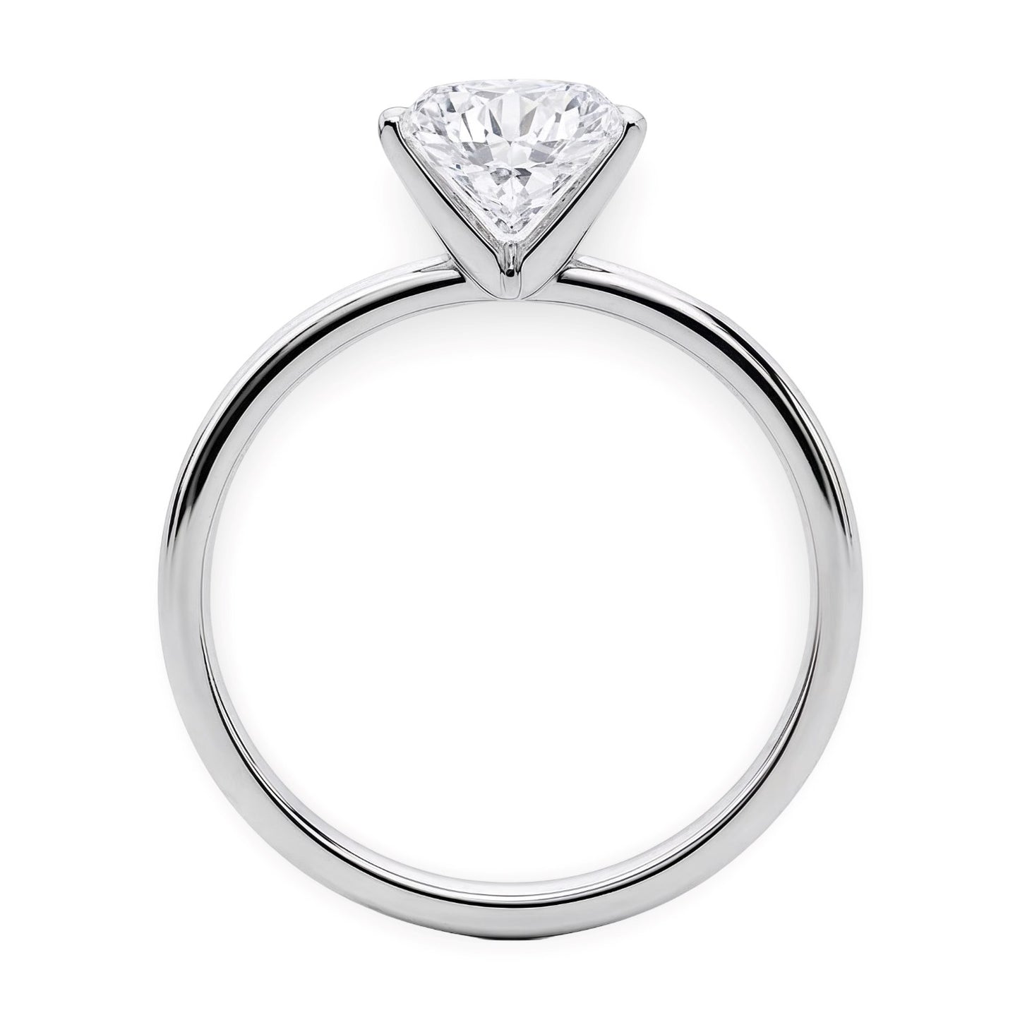 2 Carat Round Lab Grown IGI G/VS1 Diamond Solitaire Ring in 14K White Gold