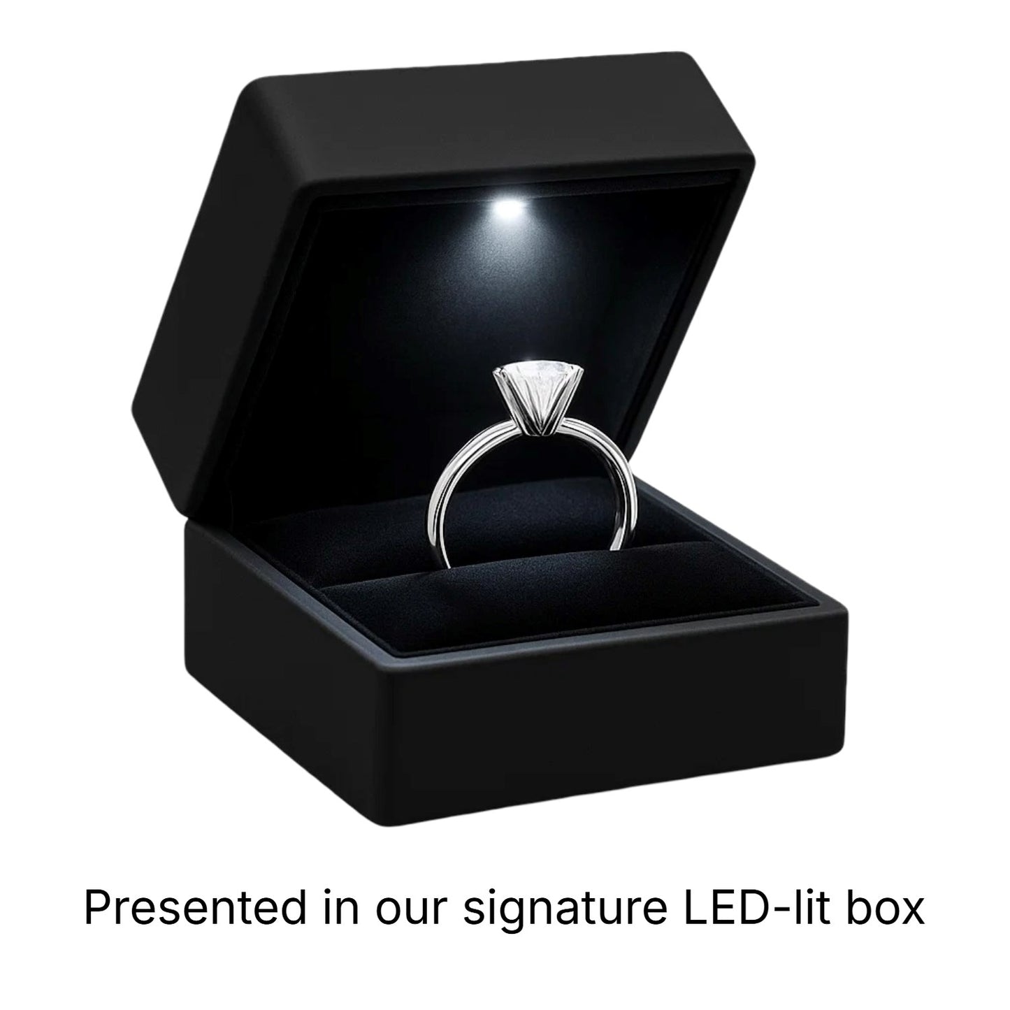 1 Carat Radiant Lab Grown IGI G/VS1 Diamond Solitaire Ring in 14K White Gold