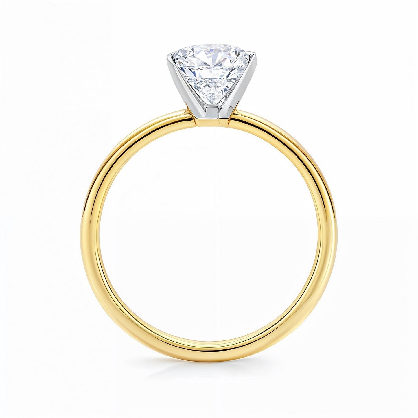 3 Carat Radiant Lab Grown IGI G/VS1 Diamond Solitaire Ring in 10K Yellow Gold