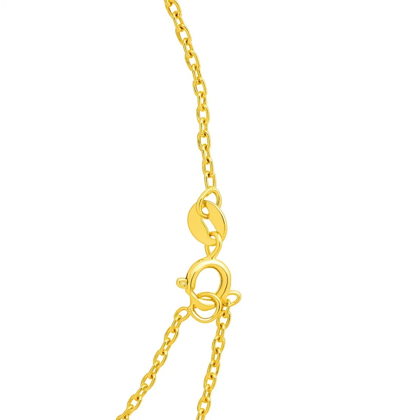 14k Yellow Gold 17 inch Necklace with Round Peridot