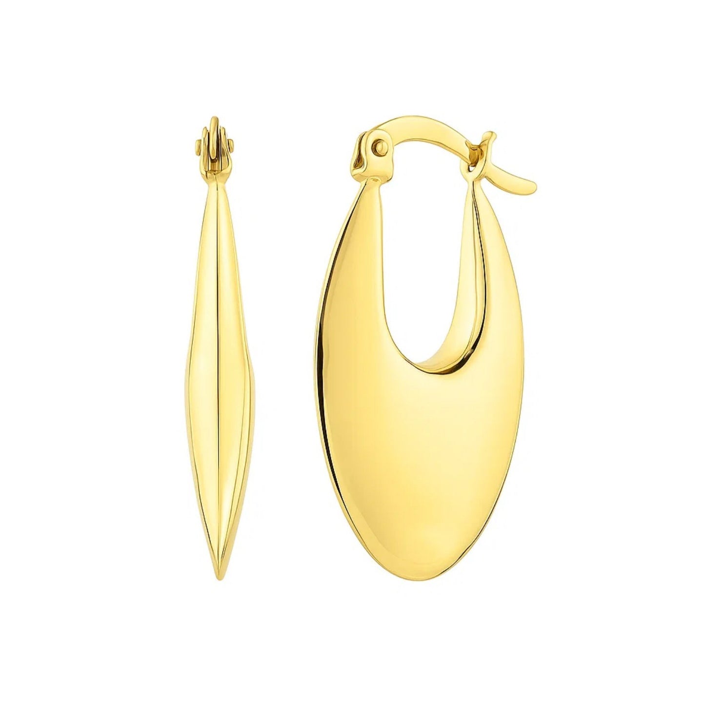Creole Oval Hoop Earrings in 14K Yellow Gold