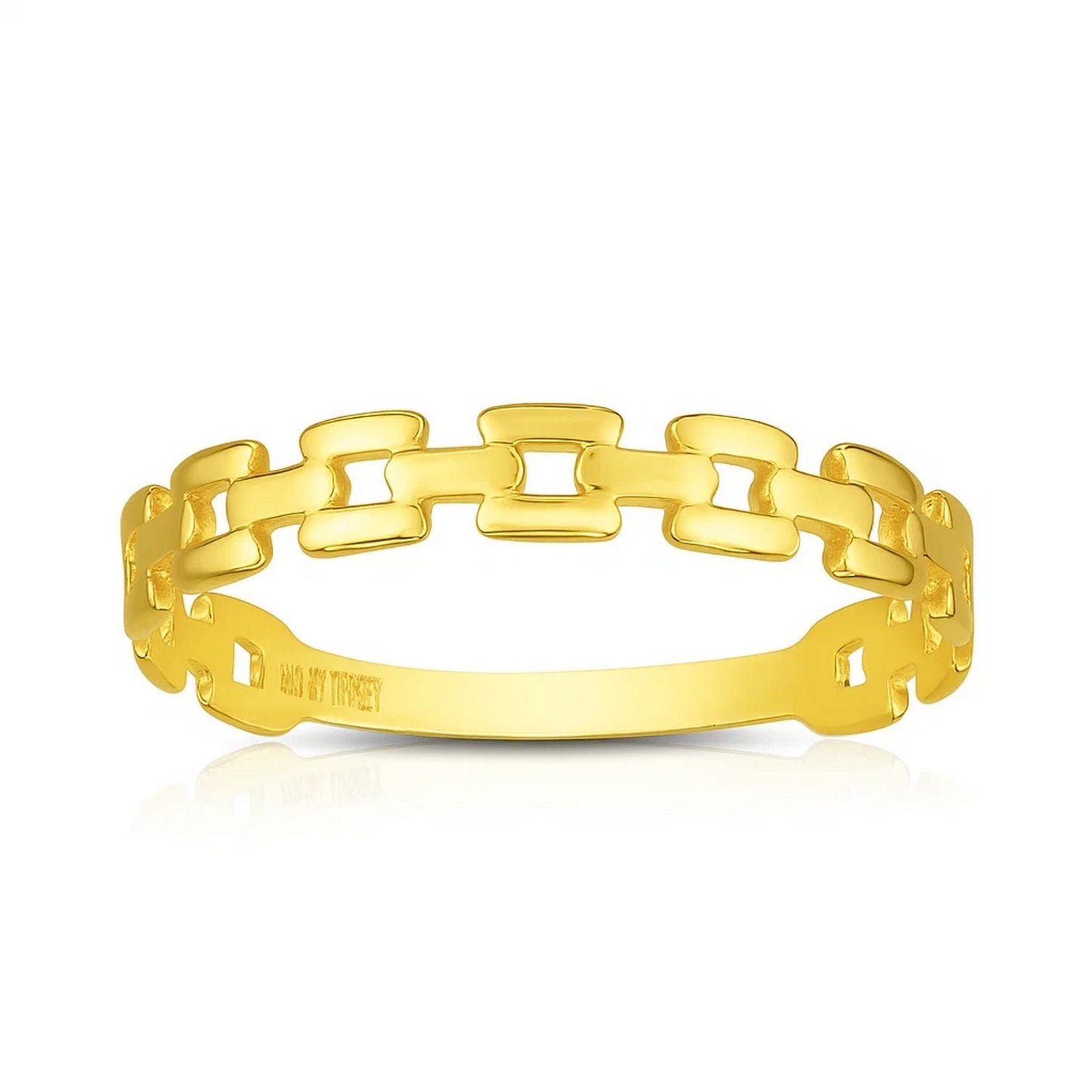 14k Yellow Gold Chain Link Ring(1.50 mm)