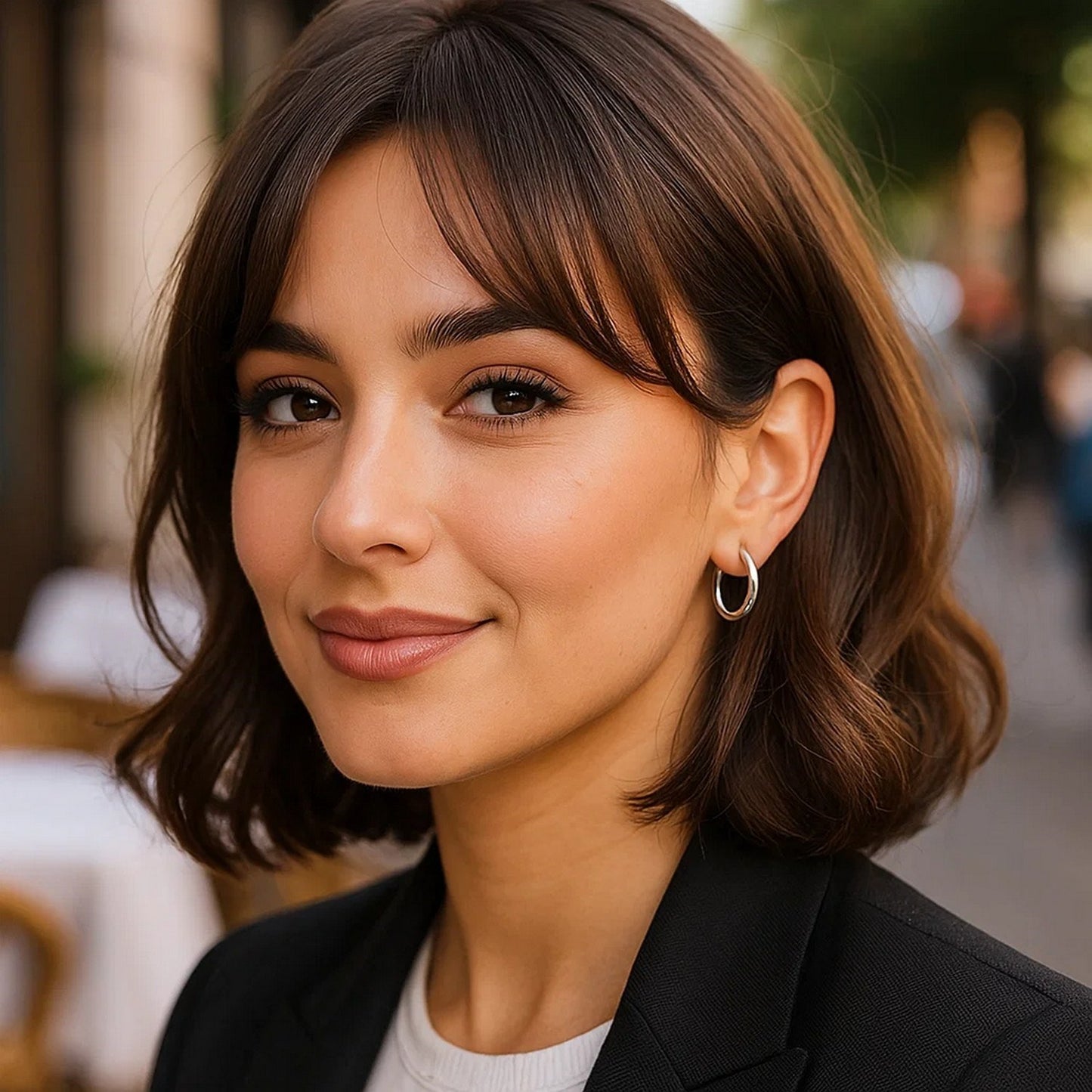 10k White Gold Polished Hoop Earrings (3x15mm)