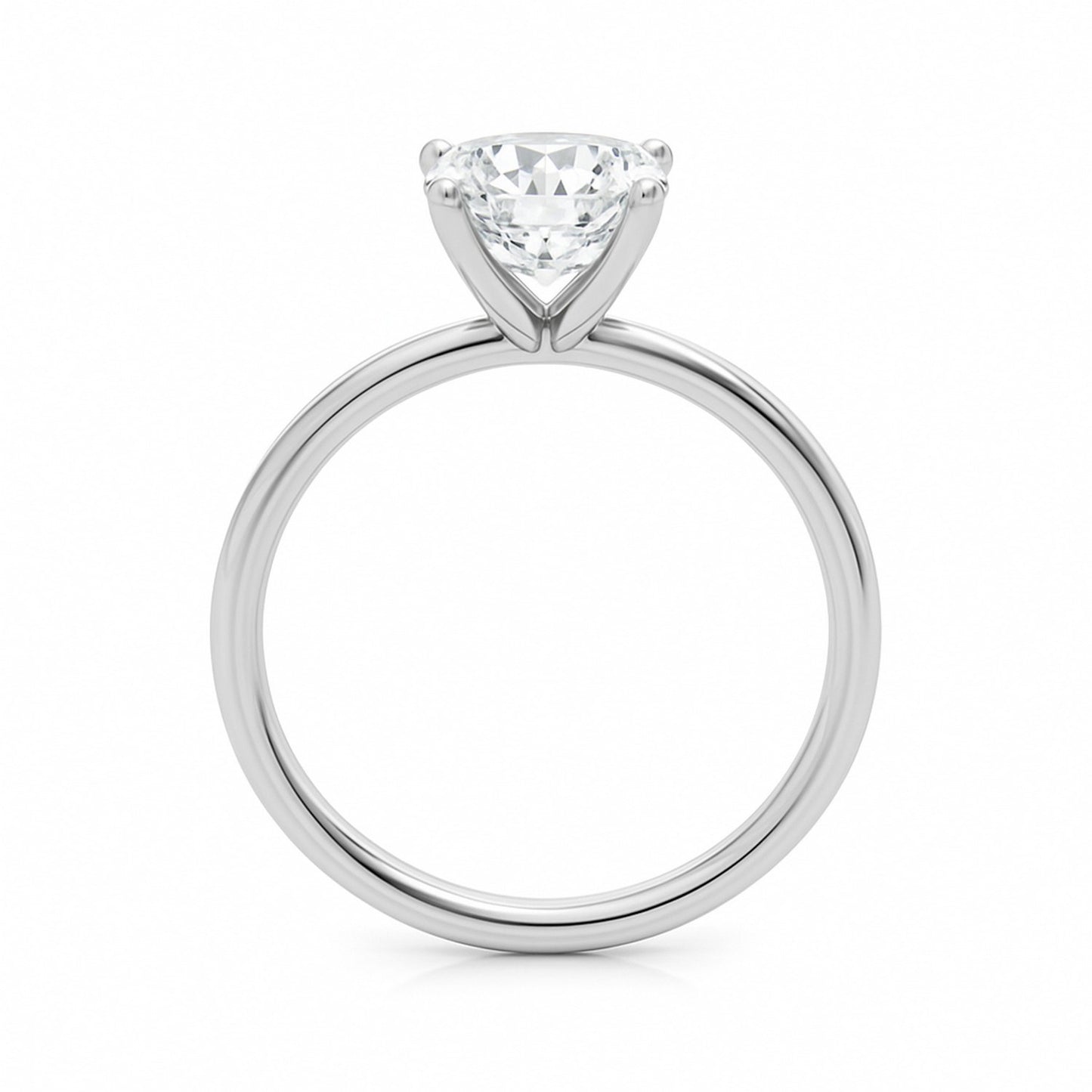 2 Carat Cushion Lab Grown IGI G/VS1 Diamond Solitaire Ring in 14K White Gold