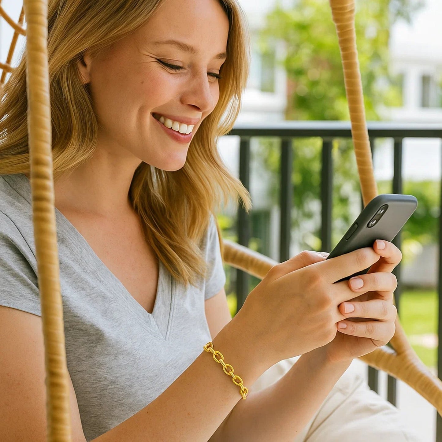 14k Yellow Gold Cable Chain Style Bracelet (6.35 mm)