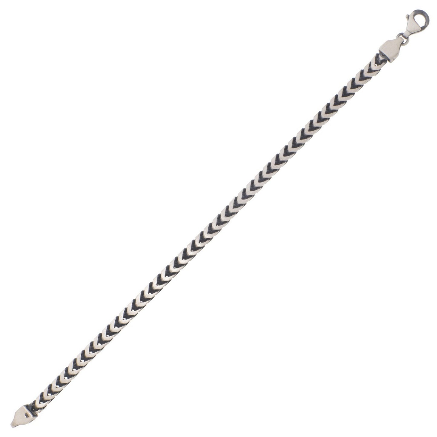 Sterling Silver Gunmetal Finish Franco Link Bracelet (4.60 mm)