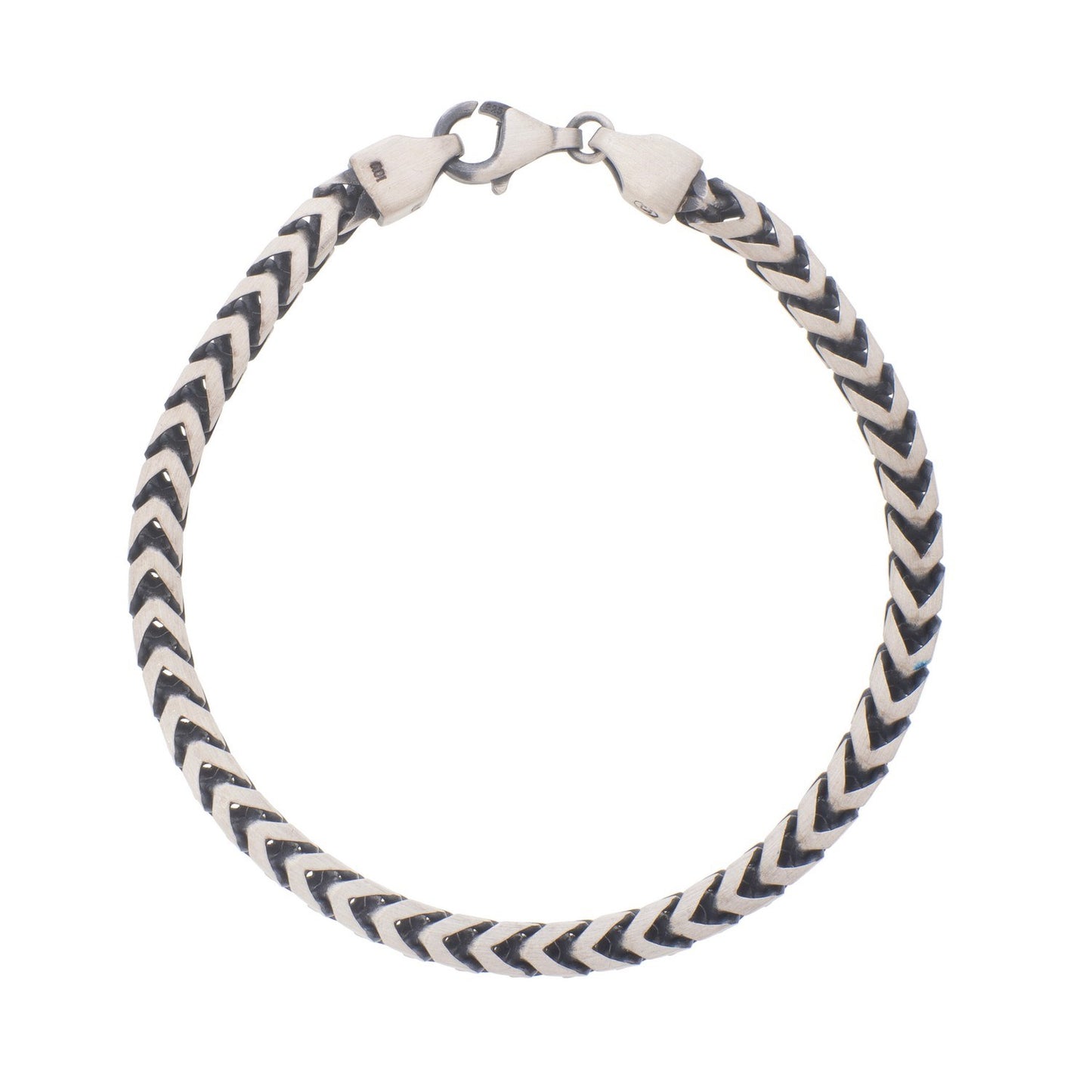 Sterling Silver Gunmetal Finish Franco Link Bracelet (4.60 mm)