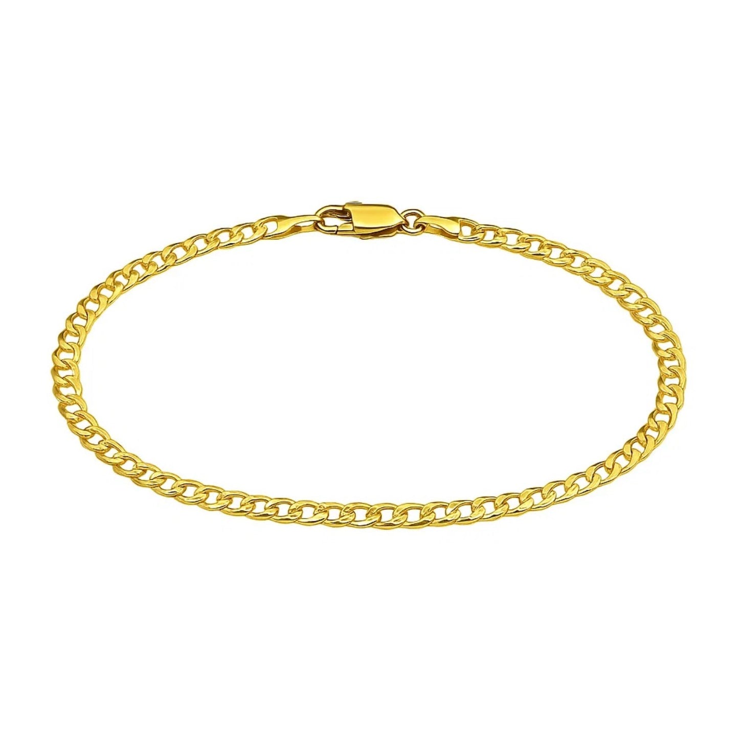 14k Yellow Gold Solid Curb Bracelet (3.60 mm)