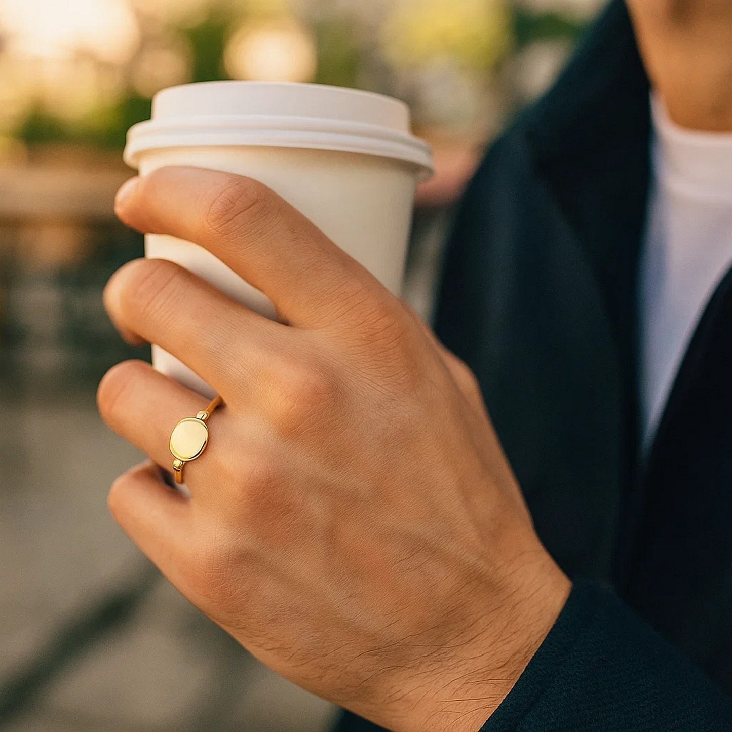 14k Yellow Gold Ring with Polished Oval