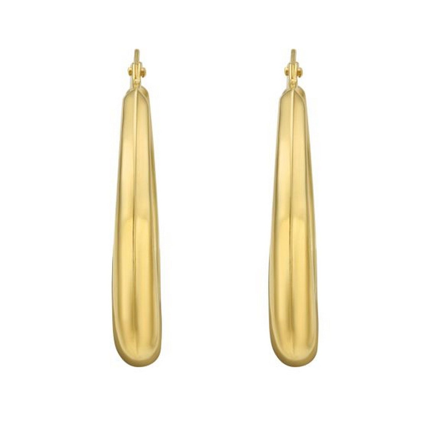 14K Yellow Gold Round Back to Back Hoop Earrings
