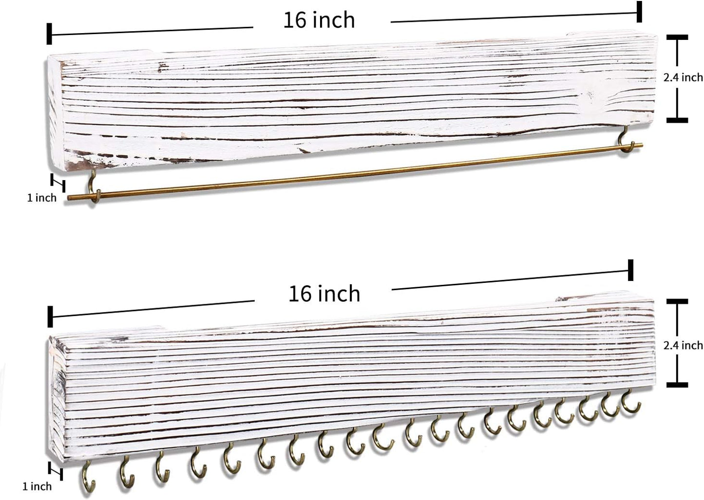 Jewelry Organizer Hanging, Wall Jewelry Organizer for Hanging Rings Necklace Organizer Earring Holder Organizer,Jewelry Display with Removable Bracelet Rod and 24 Hooks as Women Gift