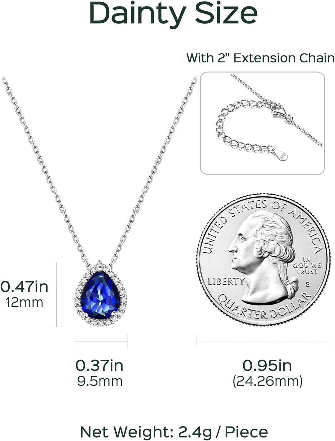 925 Sterling Silver Heart/Round/Pear/Emerald Cut Simulated Birthstone Necklace Birthday Gift for Women Girls