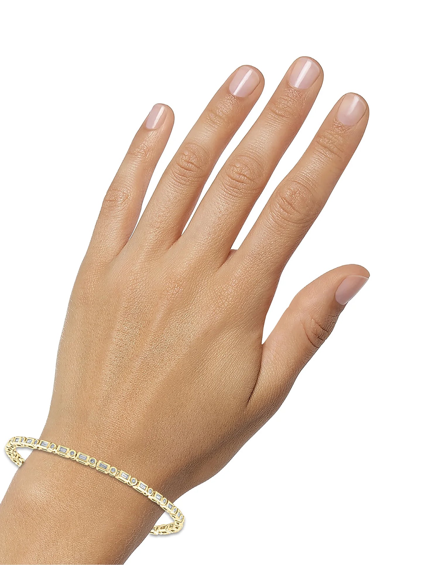 1 Carat Lab Grown Diamond Women Tennis Bracelet in 14KT Gold Plated Silver