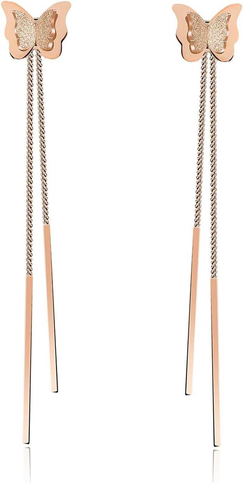 Stainless Steel Butterfly Necklace Earrings Set for Women 14K Gold Plated Hypoallergenic Jewelry Sets