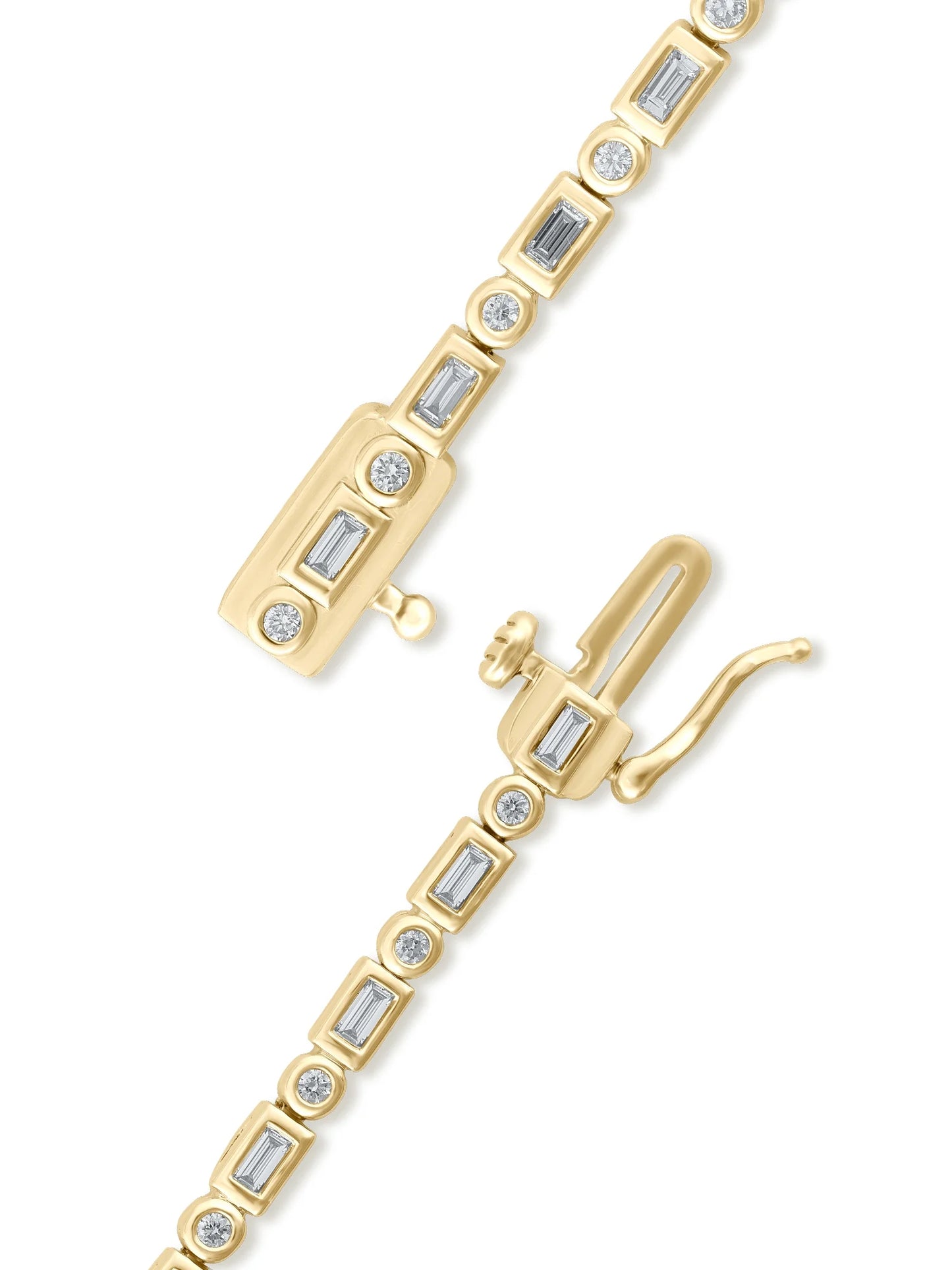1 Carat Lab Grown Diamond Women Tennis Bracelet in 14KT Gold Plated Silver