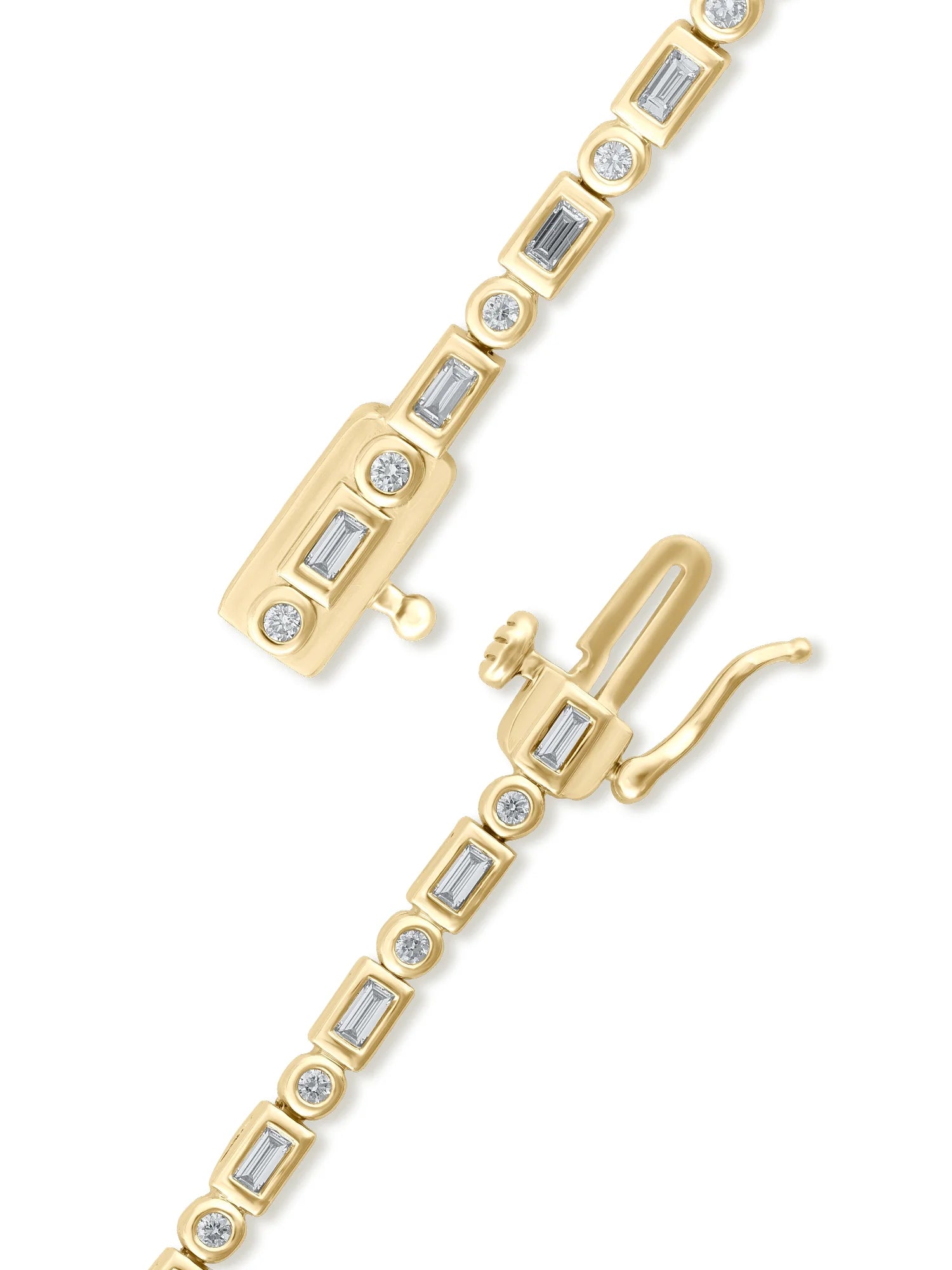 1 Carat Lab Grown Diamond Women Tennis Bracelet in 14KT Gold Plated Silver