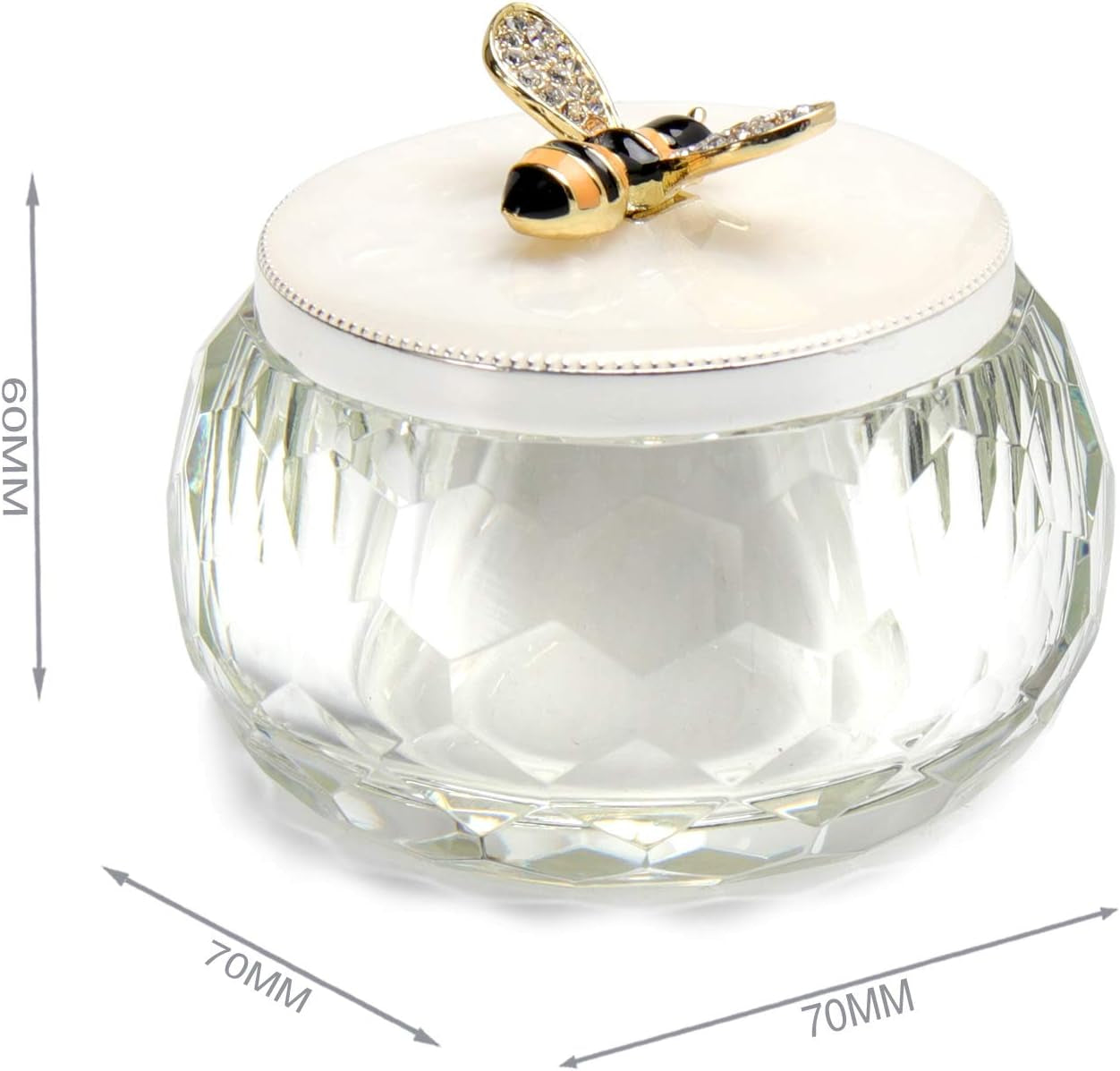 Bee Jewelry Storage Box for Rings Earrings Necklace Treasure Chest Organizer Jewelry Keepsake Gift Box Case for Girl Women Mother'S Day Gifts (Bee W/Crystal Box, Silver Plate)
