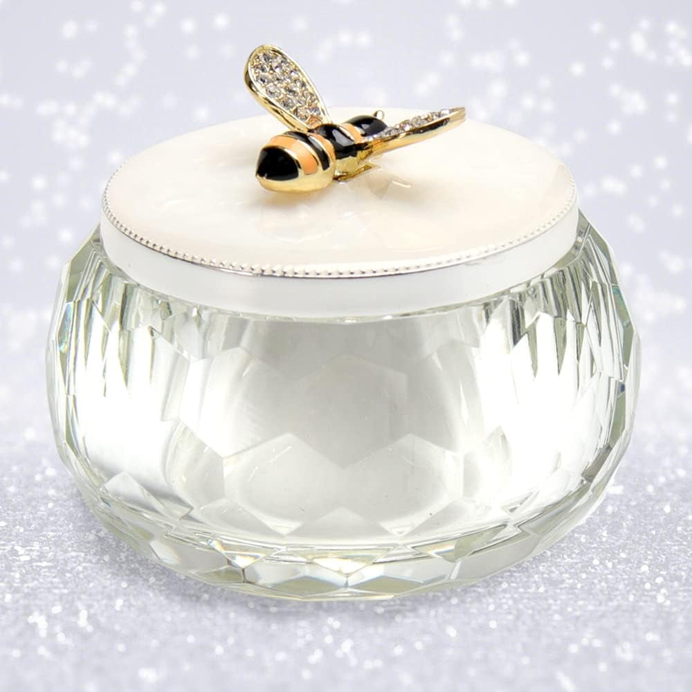 Bee Jewelry Storage Box for Rings Earrings Necklace Treasure Chest Organizer Jewelry Keepsake Gift Box Case for Girl Women Mother'S Day Gifts (Bee W/Crystal Box, Silver Plate)